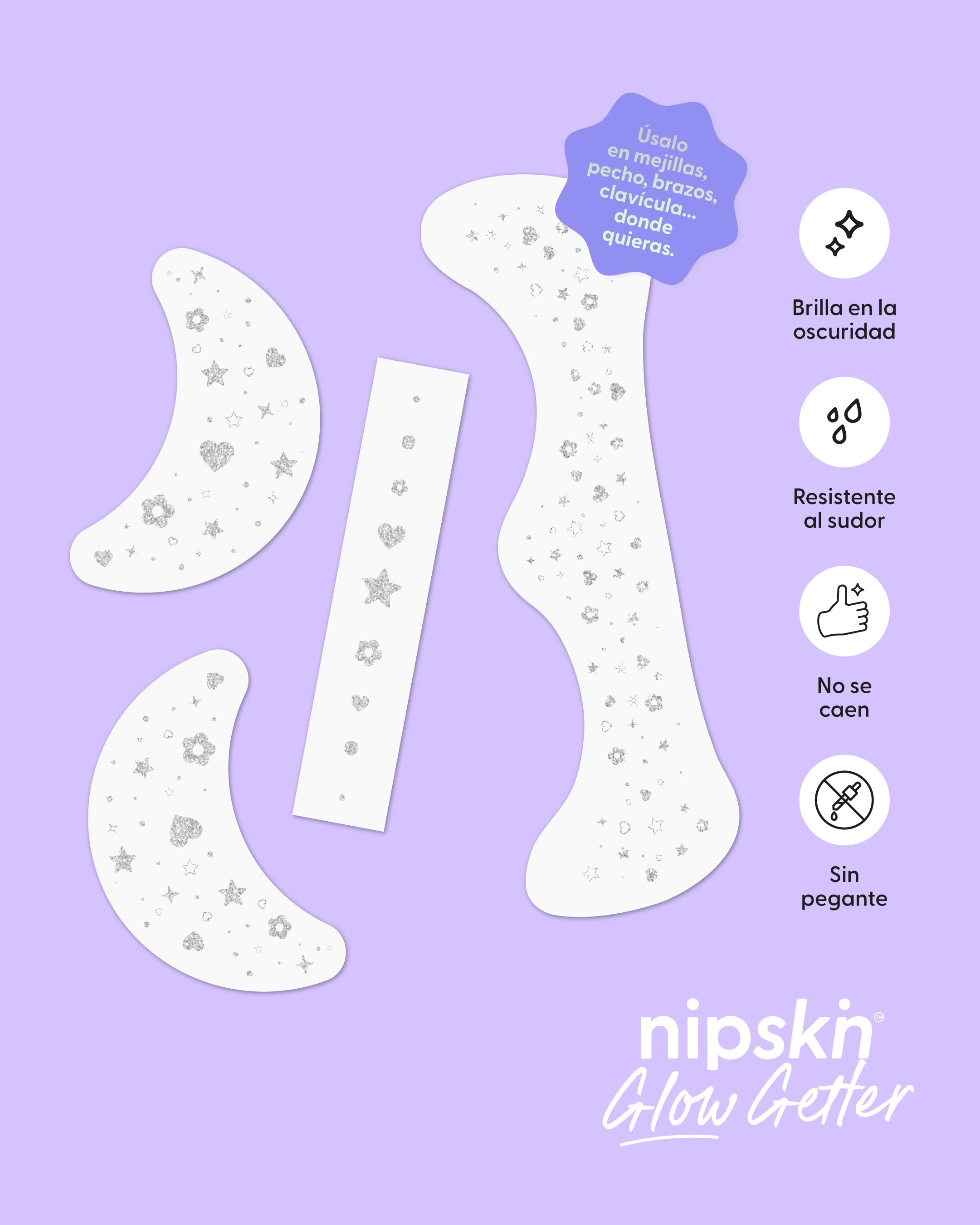 Calcomanías que Brillan en la Oscuridad para Rostro y Cuerpo, Glow Getter – Nipskin®