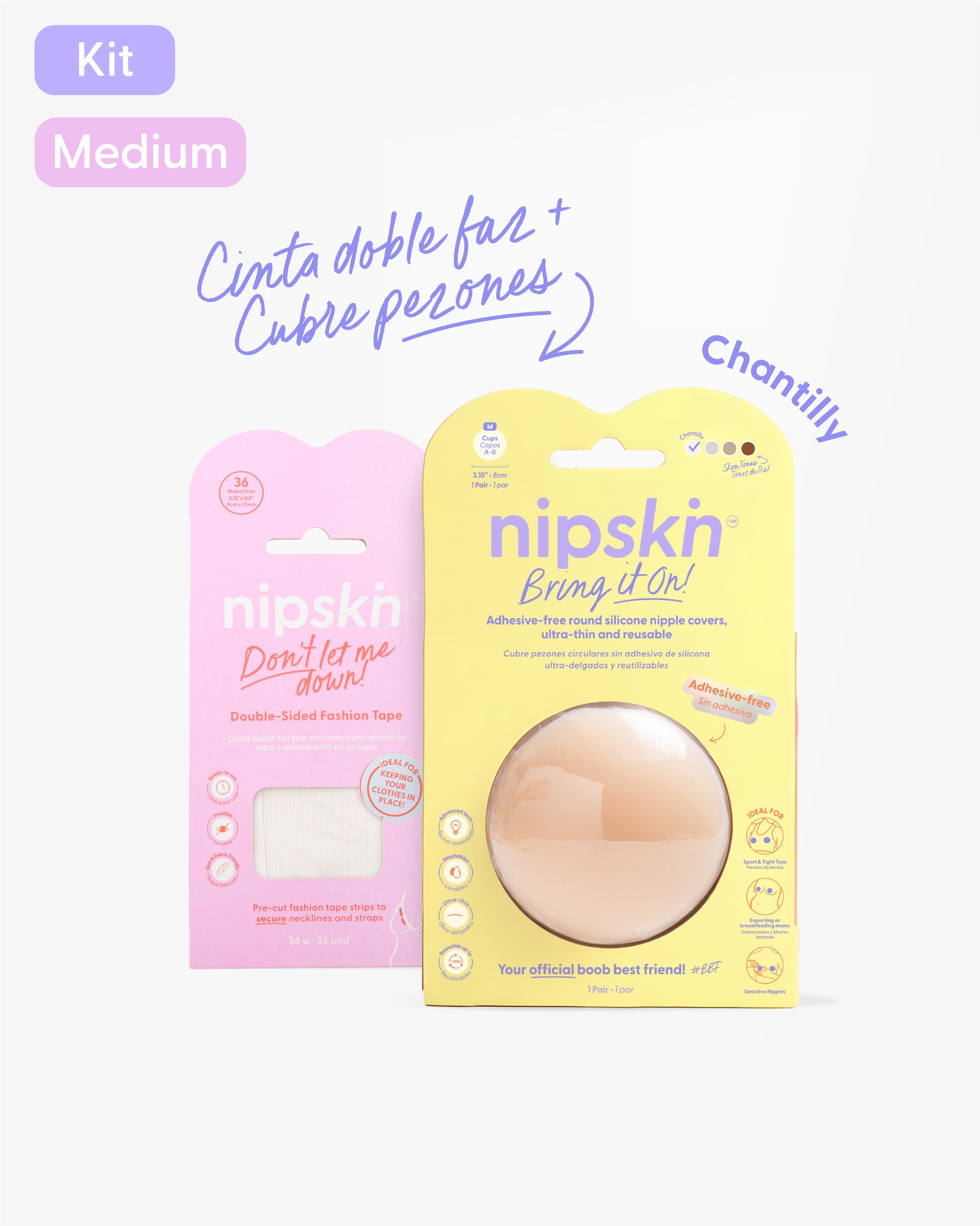 Cubre pezones  Sin Adhesivo más Cinta Doble Faz, Bring It On | Nipskin®
