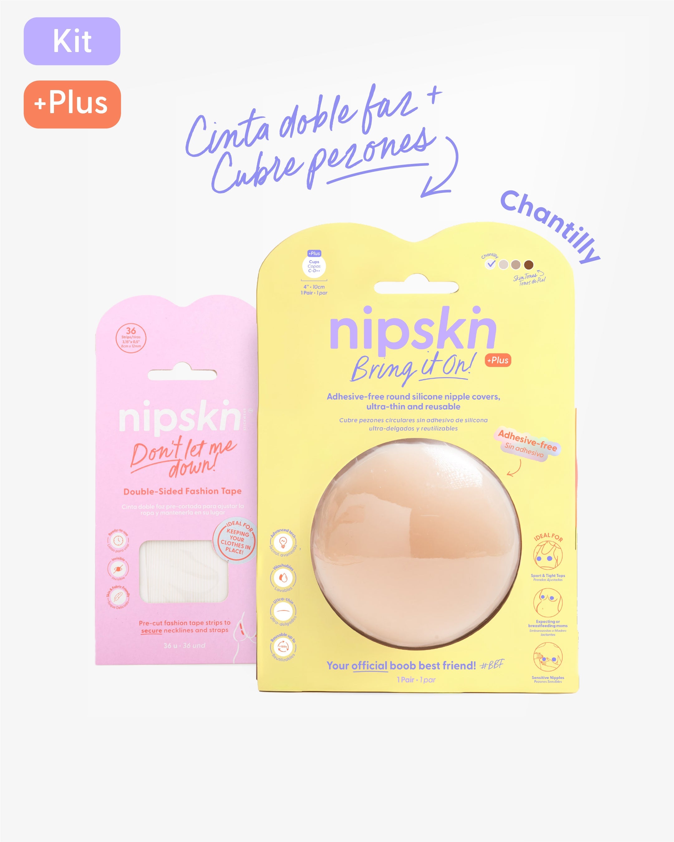 Cubre pezones  Sin Adhesivo más Cinta Doble Faz, Bring It On | Nipskin®