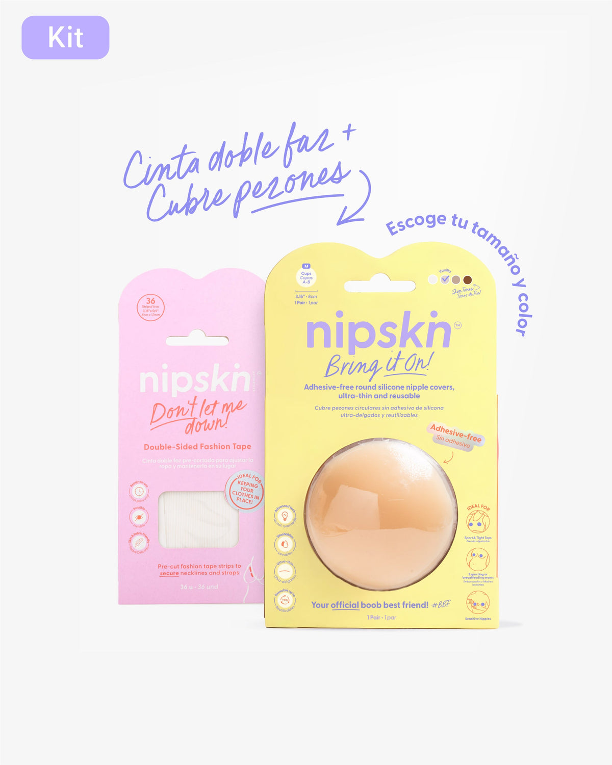 Cubre pezones  Sin Adhesivo más Cinta Doble Faz, Bring It On | Nipskin®