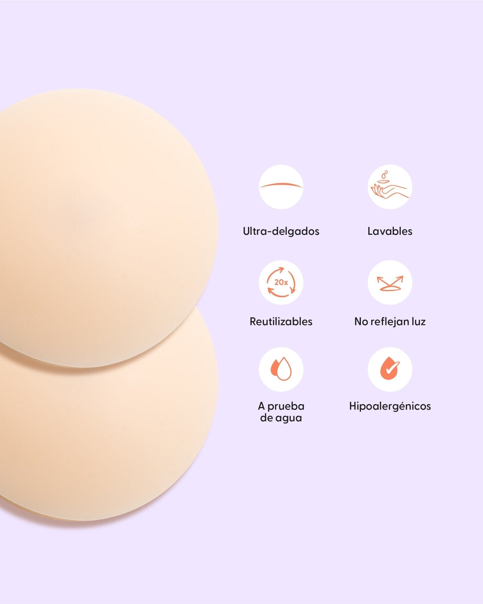 Bare it All Nipple Covers M - Cubre Pezones Circulares de Silicona Reutilizables Medium - Nipskin