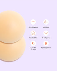 Bare it All Nipple Covers PLUS - Cubre Pezones Circulares de Silicona Reutilizables - Nipskin