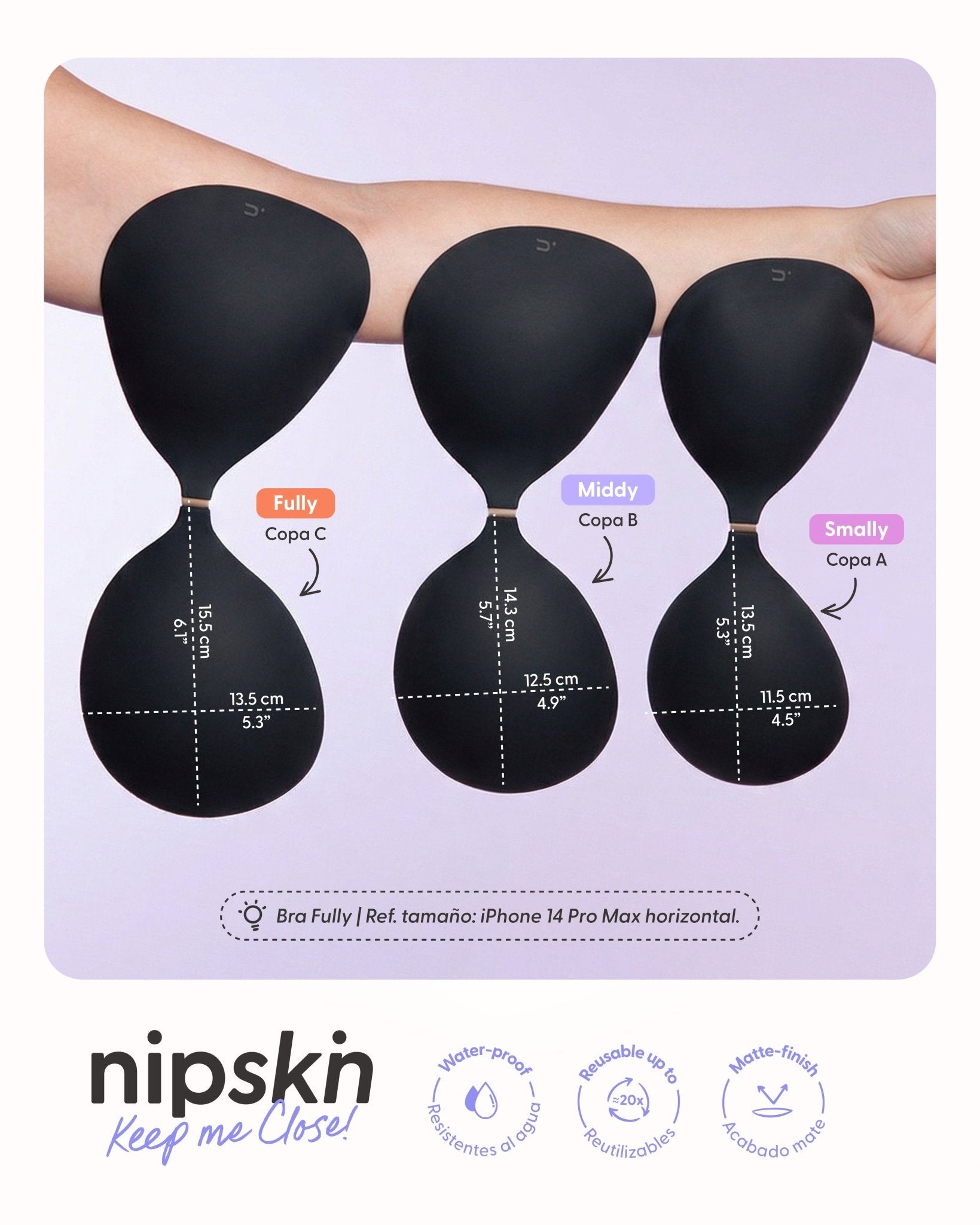 Brasier Invisible Adhesivo de Silicona Negro más Estuche - Nipskin® - Nipskin CR