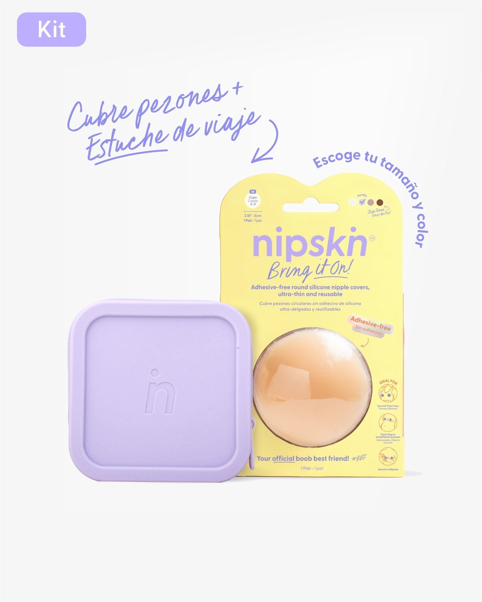 Cubre pezones Sin Adhesivo de silicona más Estuche, Bring It On | Nipskin® - Nipskin CR