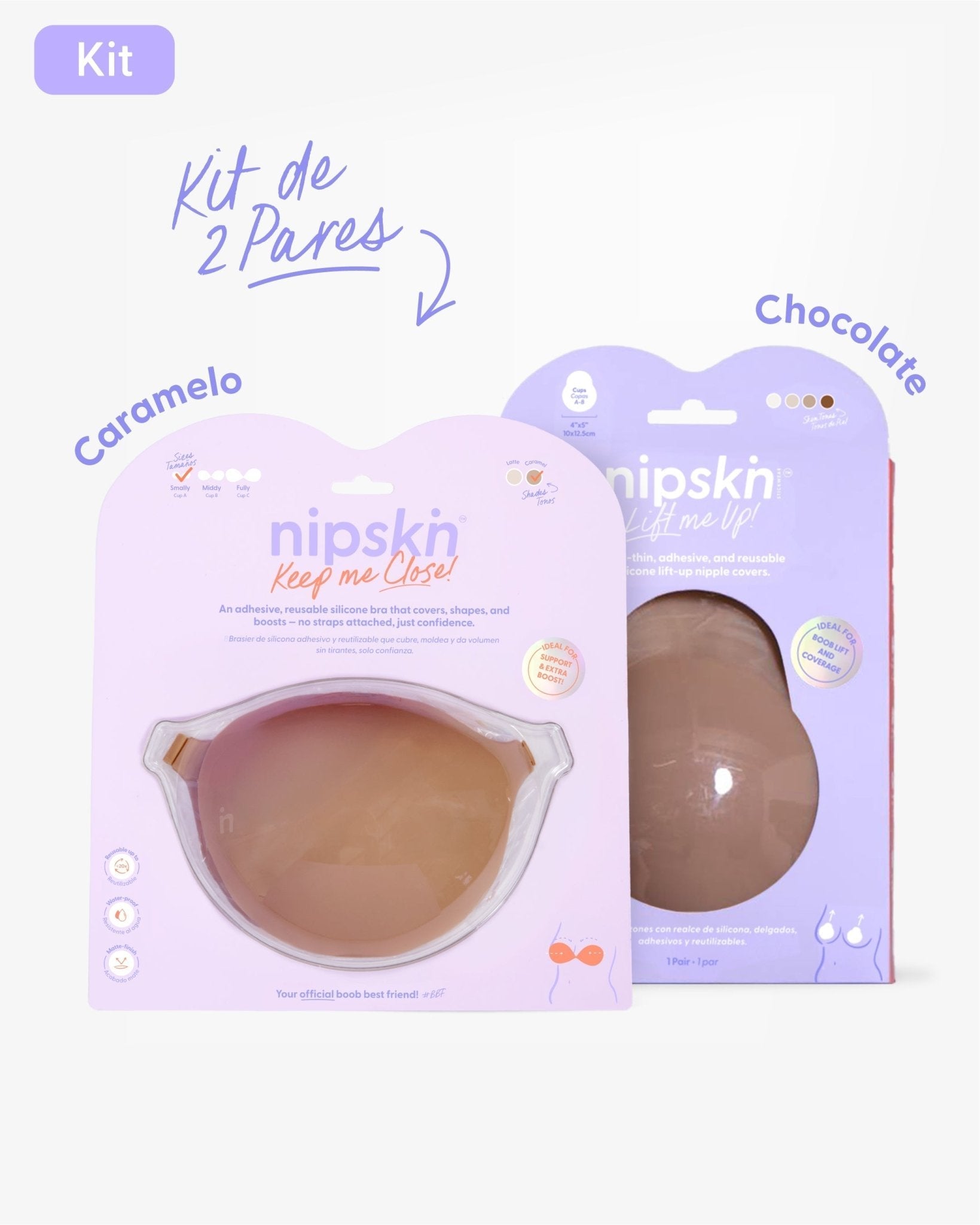 Kit Brasier Adhesivo + Copas Adhesivas en Silicona Para Levantar busto (Talla M) - Nipskin® - Nipskin CR