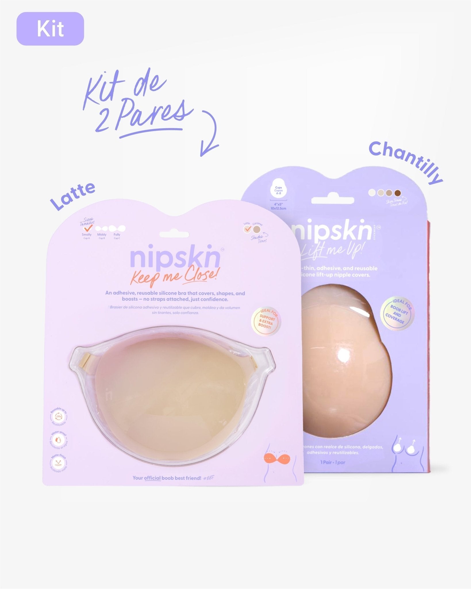 Kit Brasier Adhesivo + Copas Adhesivas en Silicona Para Levantar busto (Talla M) - Nipskin® - Nipskin CR