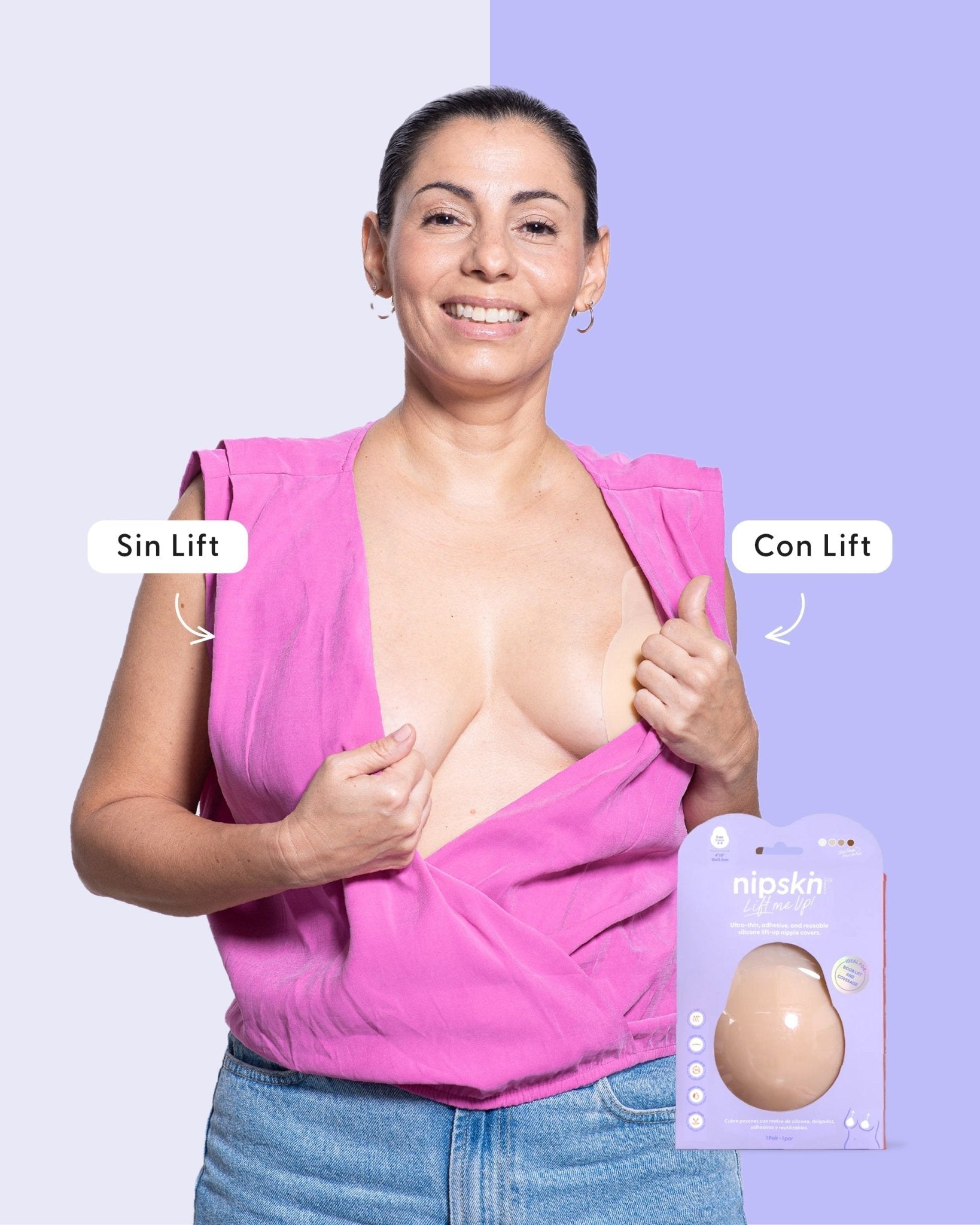 Kit Brasier Adhesivo + Copas Adhesivas en Silicona Para Levantar busto (Talla M) - Nipskin® - Nipskin CR