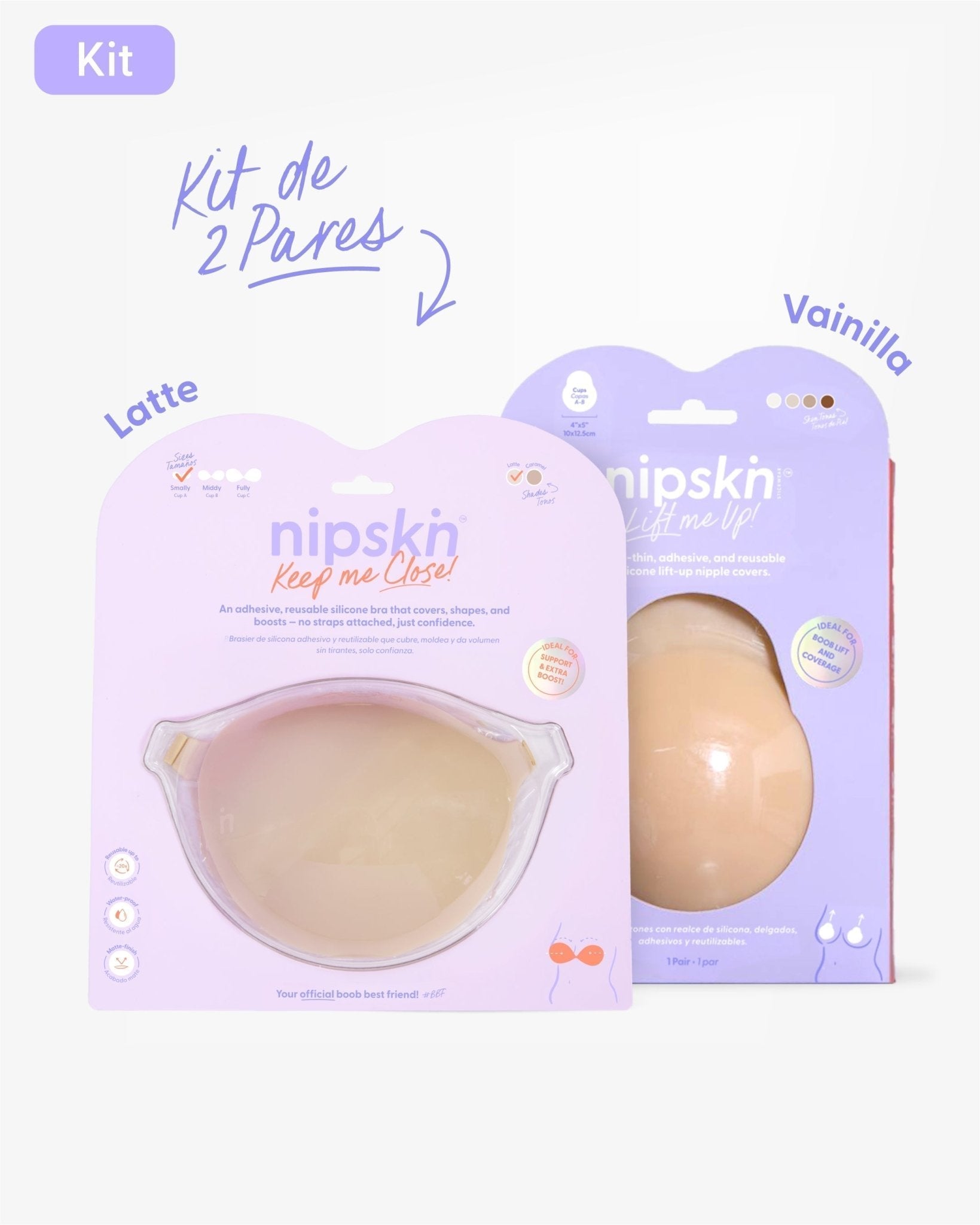 Kit Brasier Adhesivo + Copas Adhesivas en Silicona Para Levantar busto (Talla M) - Nipskin® - Nipskin CR
