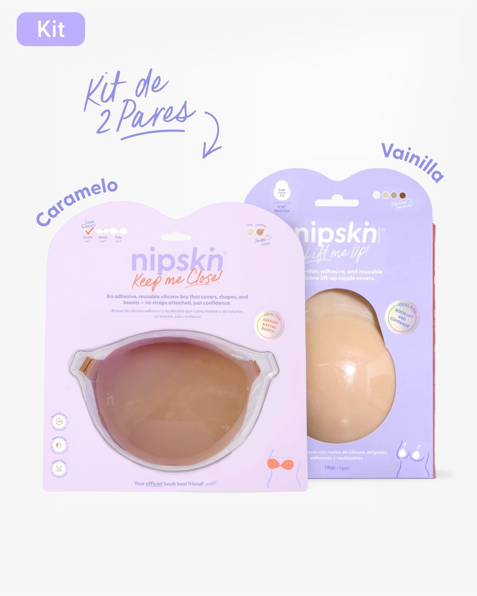 Kit Brasier Adhesivo + Copas Adhesivas en Silicona Para Levantar busto (Talla M) - Nipskin® - Nipskin CR