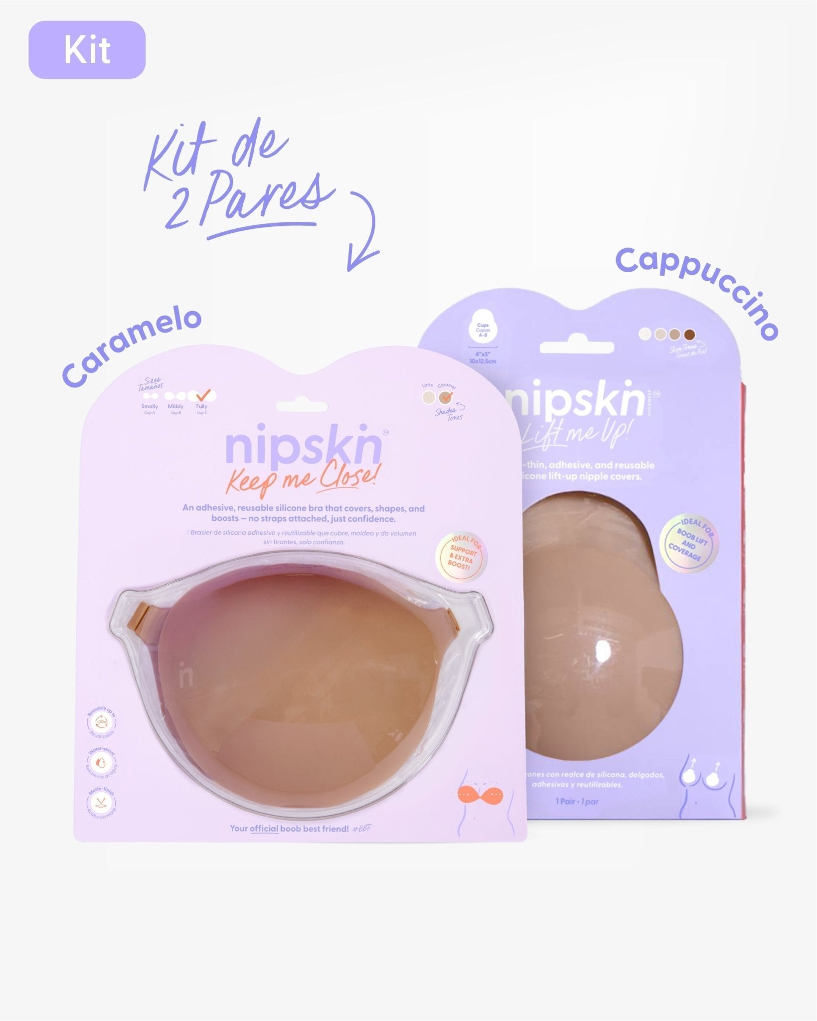 Kit Brasier Adhesivo + Copas Adhesivas en Silicona Para Levantar busto (Talla M) - Nipskin® - Nipskin CR
