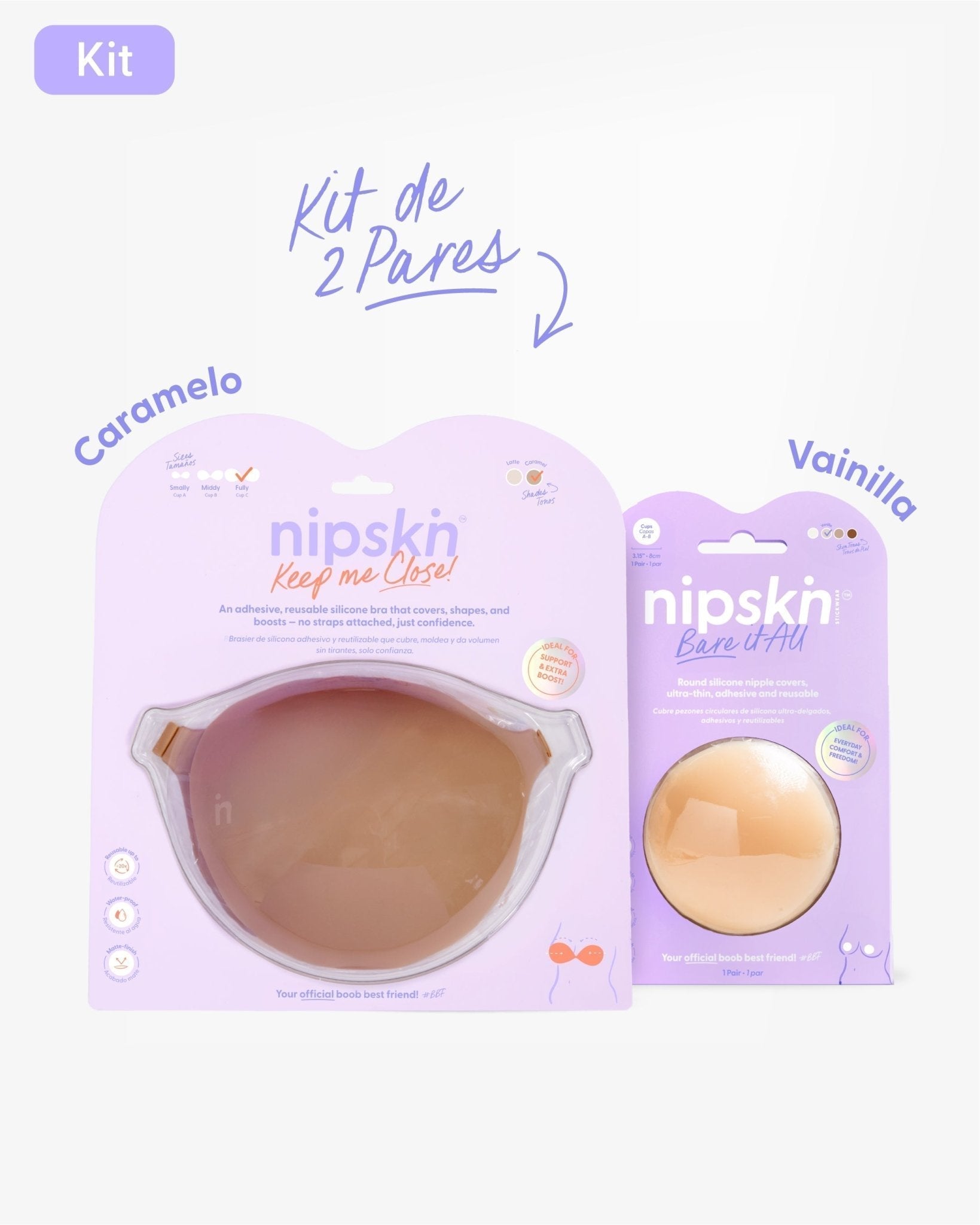 Kit Brasier Adhesivo + Cubre Pezón de Silicona (Talla M) - Nipskin® - Nipskin CR