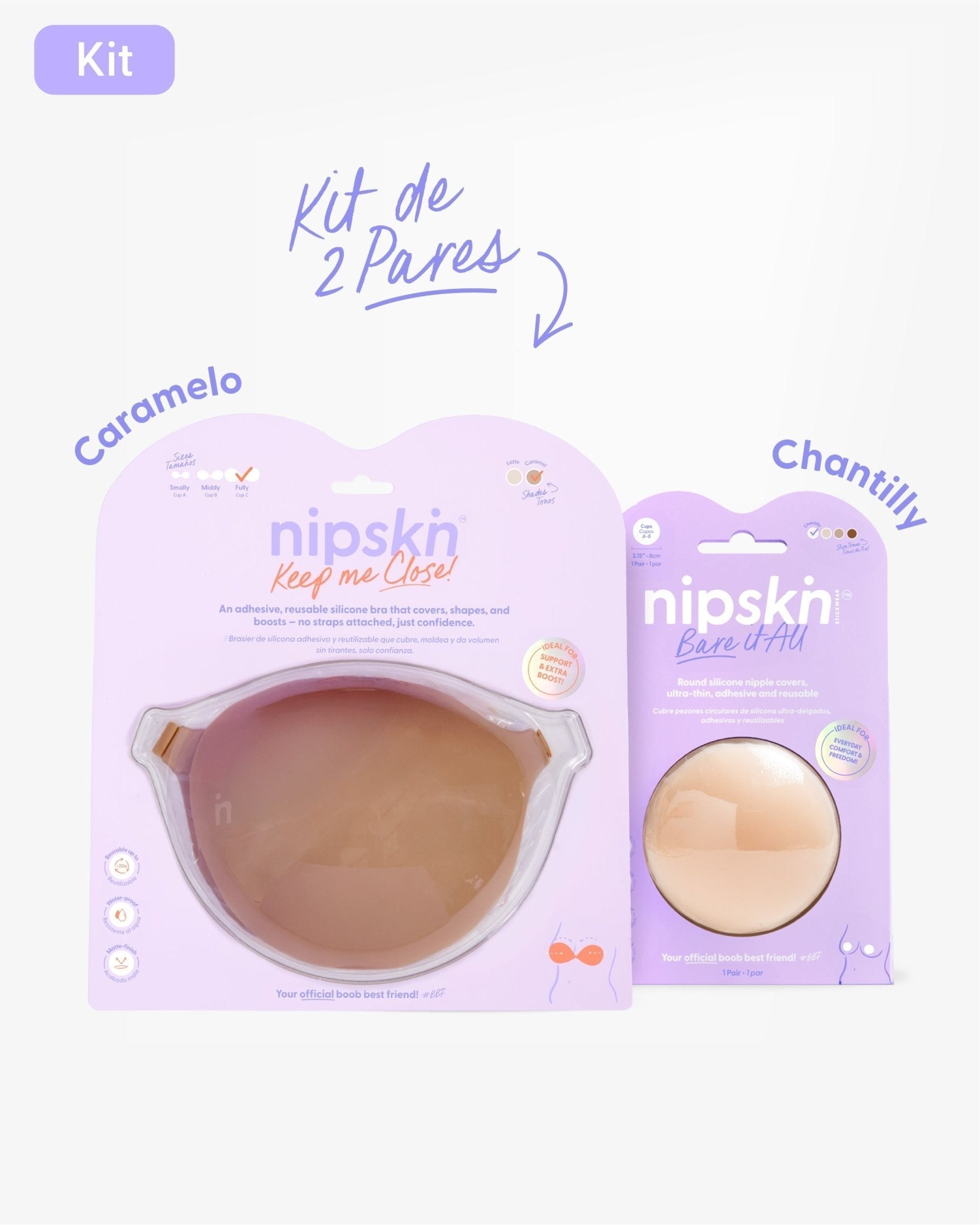 Kit Brasier Adhesivo + Cubre Pezón de Silicona (Talla M) - Nipskin® - Nipskin CR