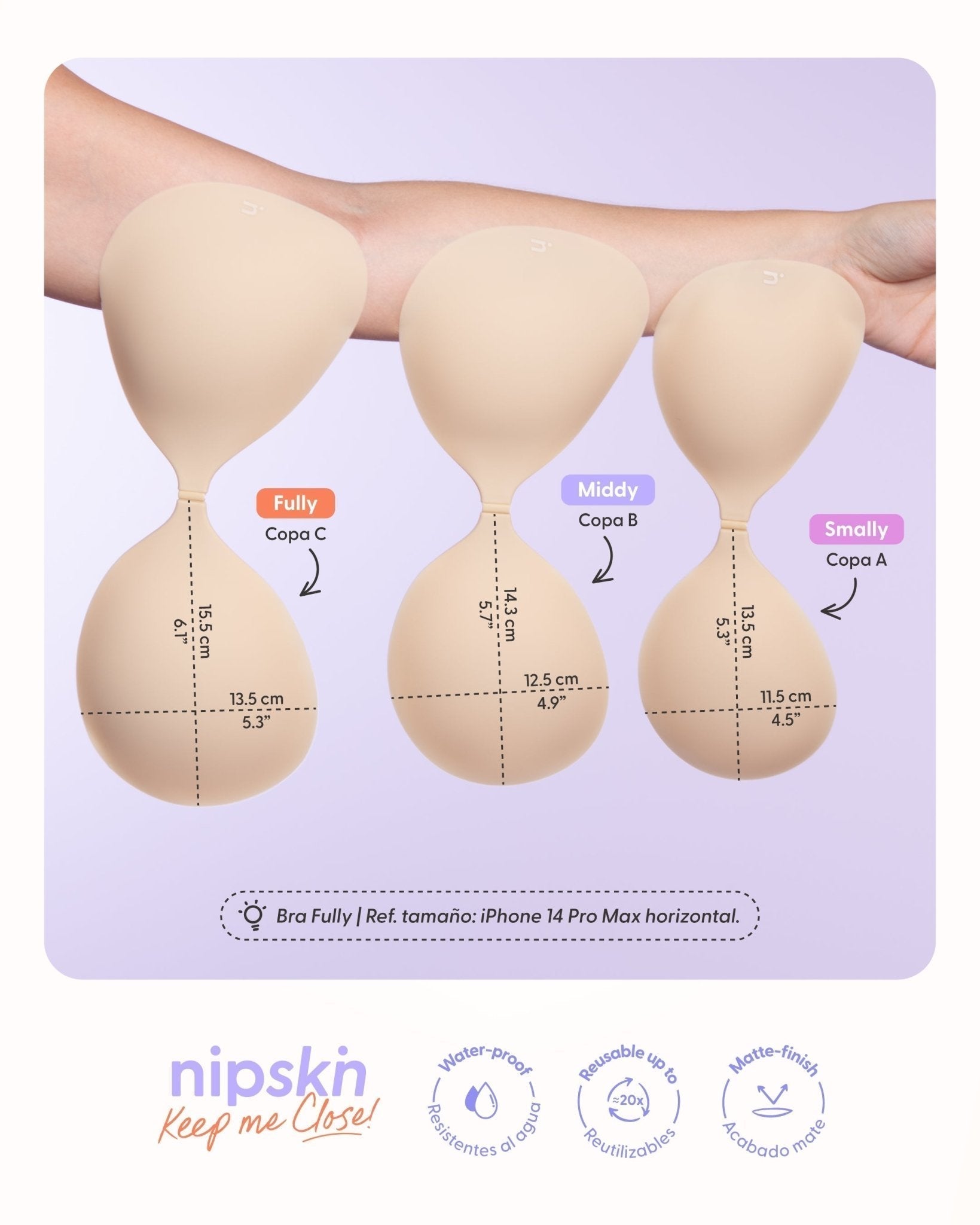 Kit Brasier Adhesivo + Cubre Pezón de Silicona (Talla M) - Nipskin® - Nipskin CR