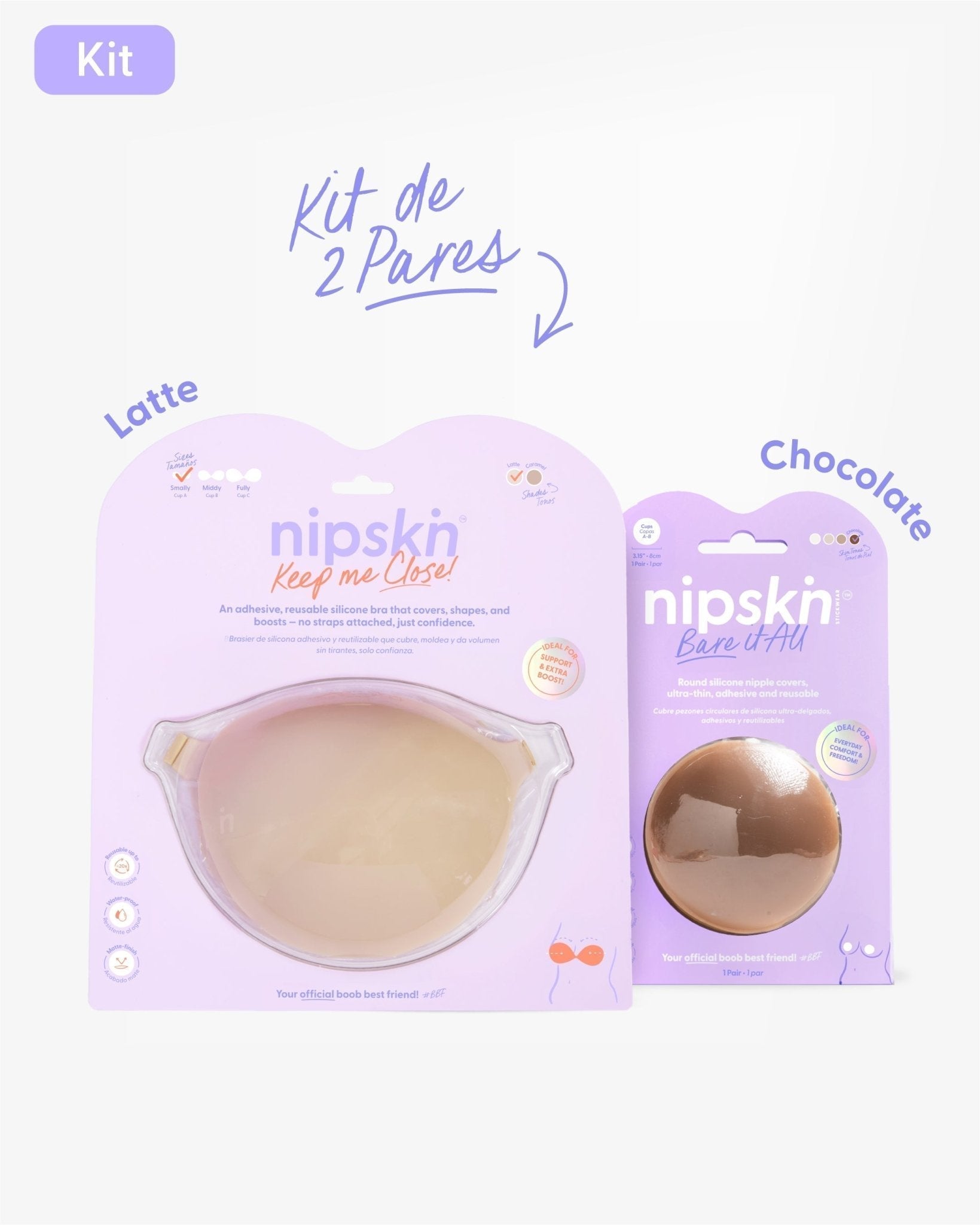 Kit Brasier Adhesivo + Cubre Pezón de Silicona (Talla M) - Nipskin® - Nipskin CR