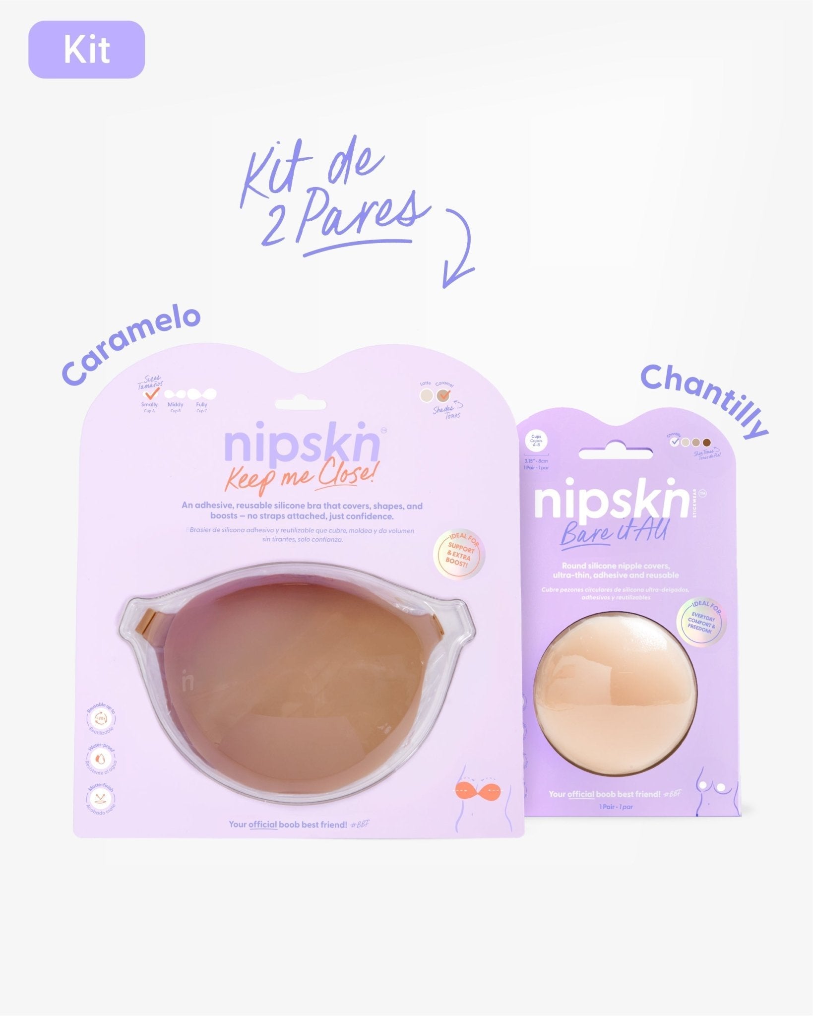 Kit Brasier Adhesivo + Cubre Pezón de Silicona (Talla M) - Nipskin® - Nipskin CR