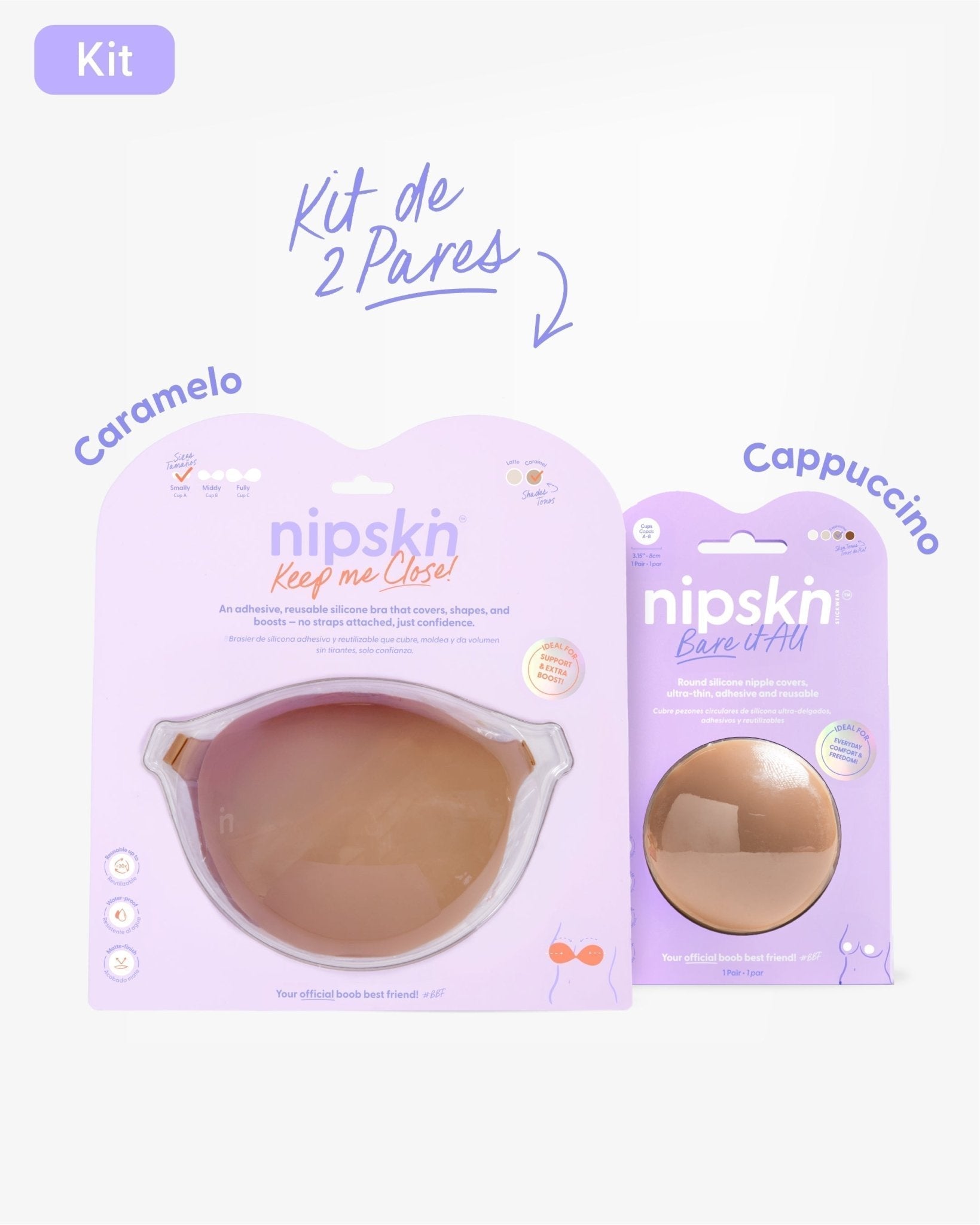 Kit Brasier Adhesivo + Cubre Pezón de Silicona (Talla M) - Nipskin® - Nipskin CR