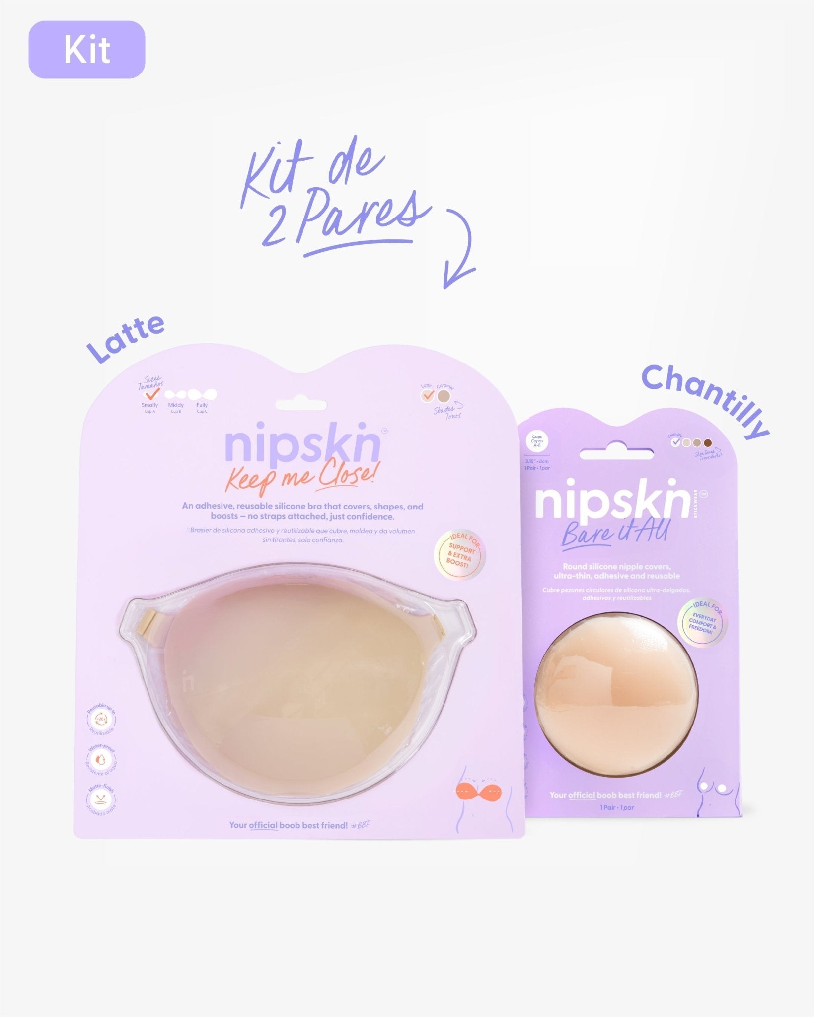 Kit Brasier Adhesivo + Cubre Pezón de Silicona (Talla M) - Nipskin® - Nipskin CR