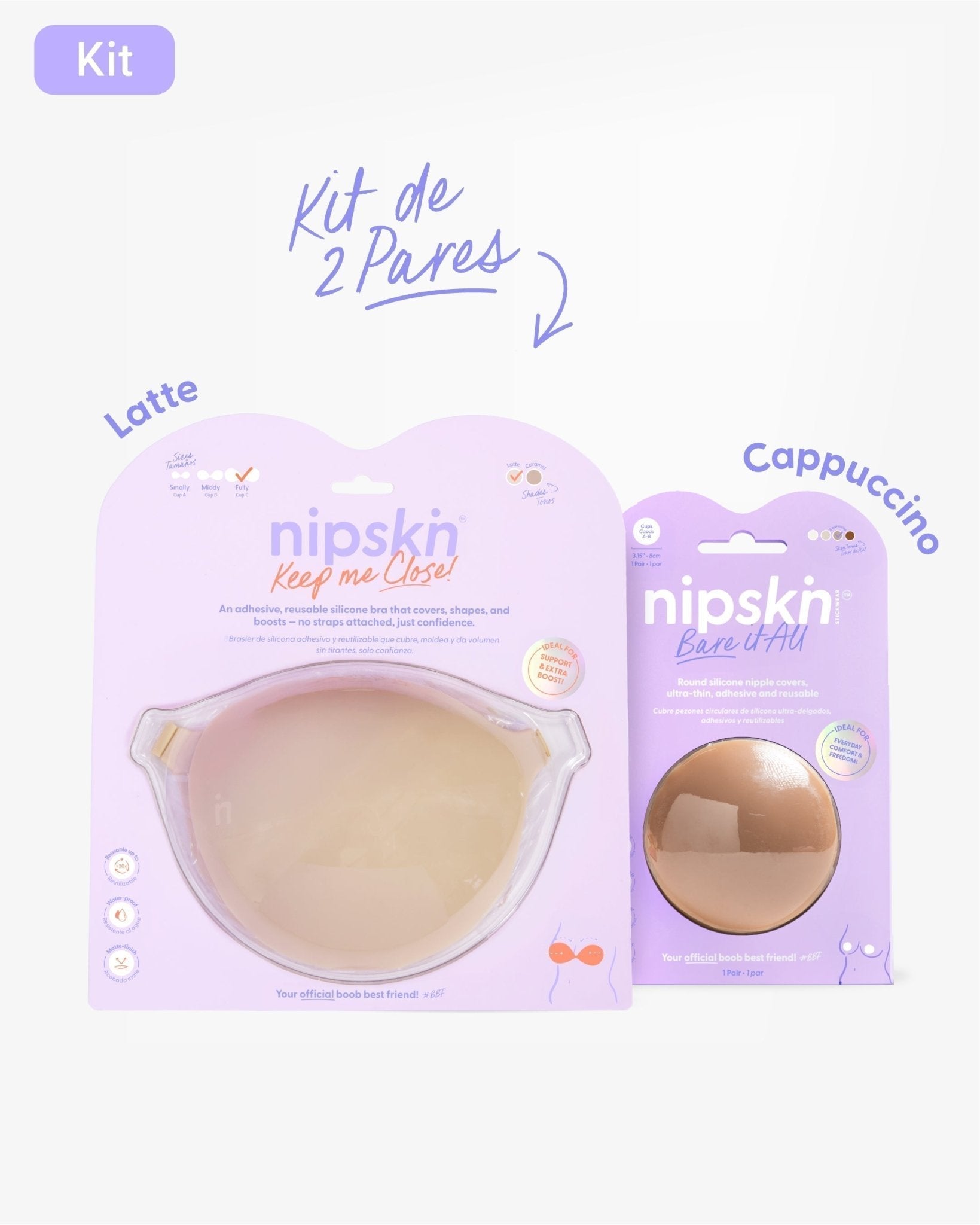 Kit Brasier Adhesivo + Cubre Pezón de Silicona (Talla M) - Nipskin® - Nipskin CR