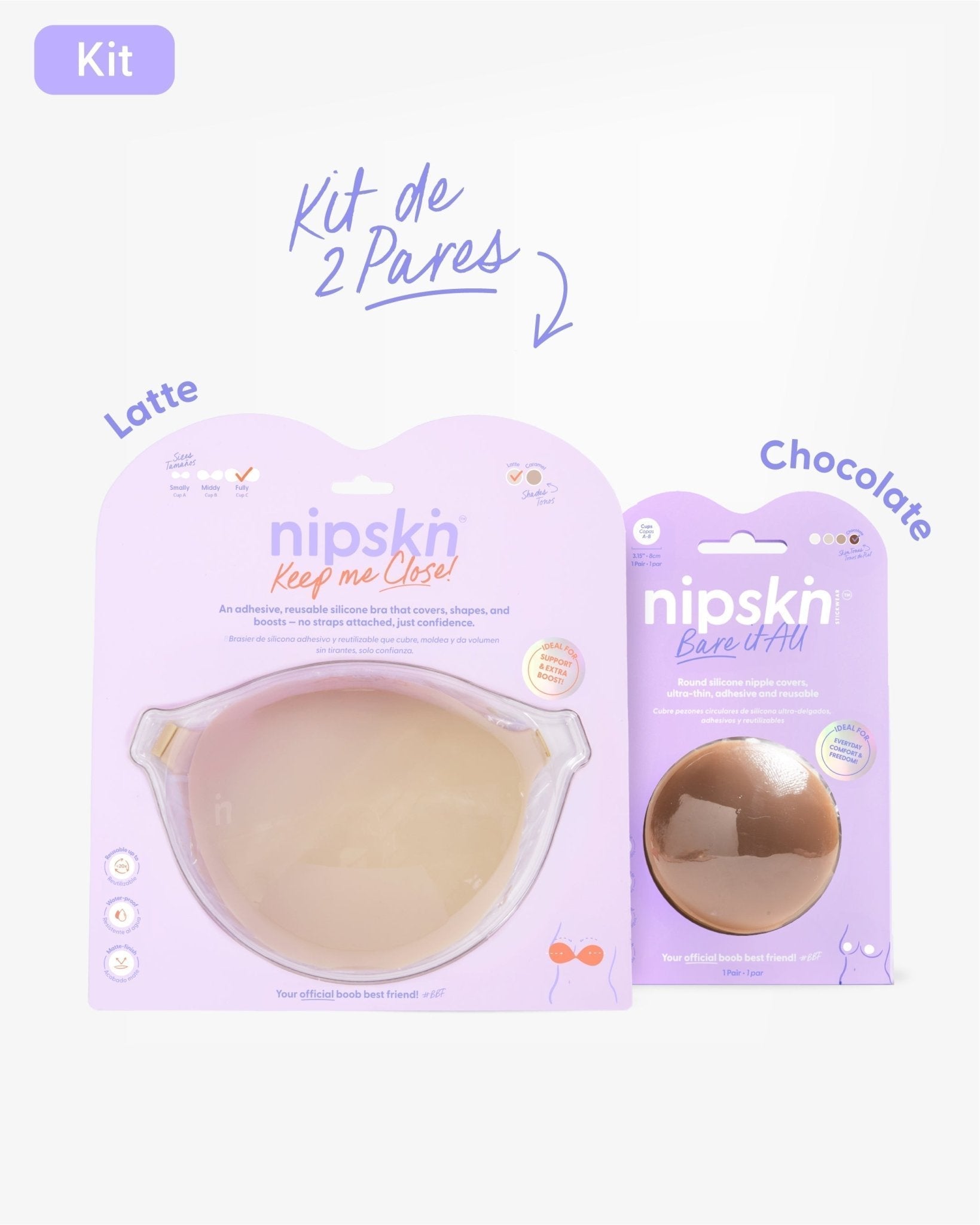 Kit Brasier Adhesivo + Cubre Pezón de Silicona (Talla M) - Nipskin® - Nipskin CR