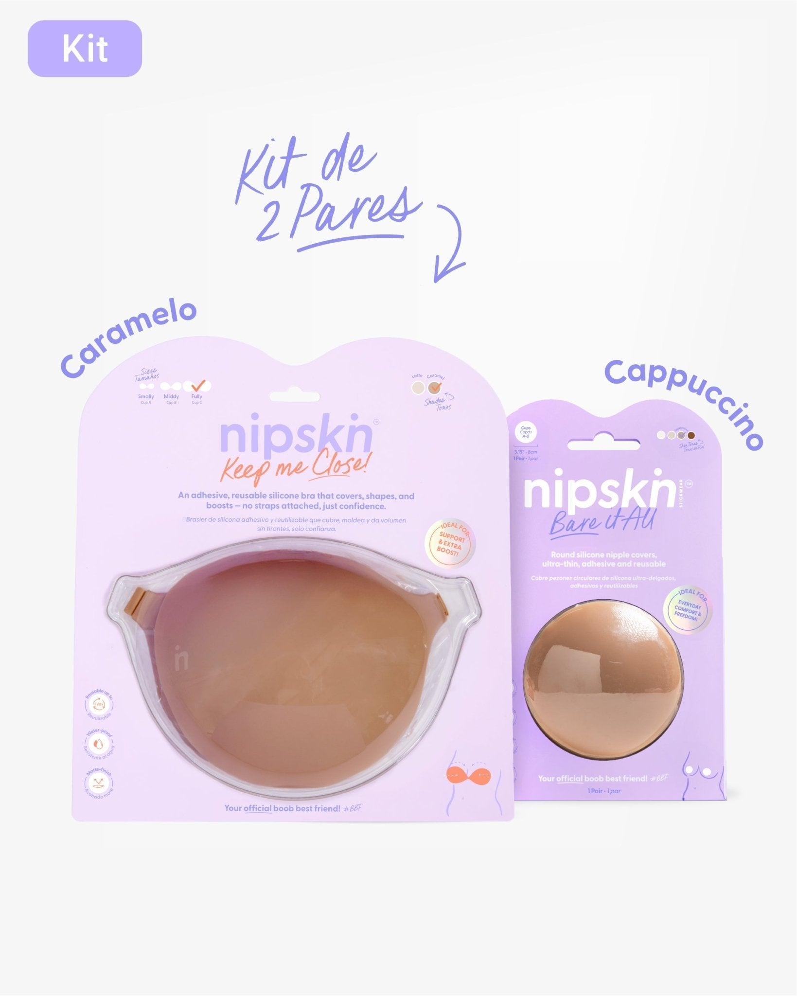 Kit Brasier Adhesivo + Cubre Pezón de Silicona (Talla M) - Nipskin® - Nipskin CR