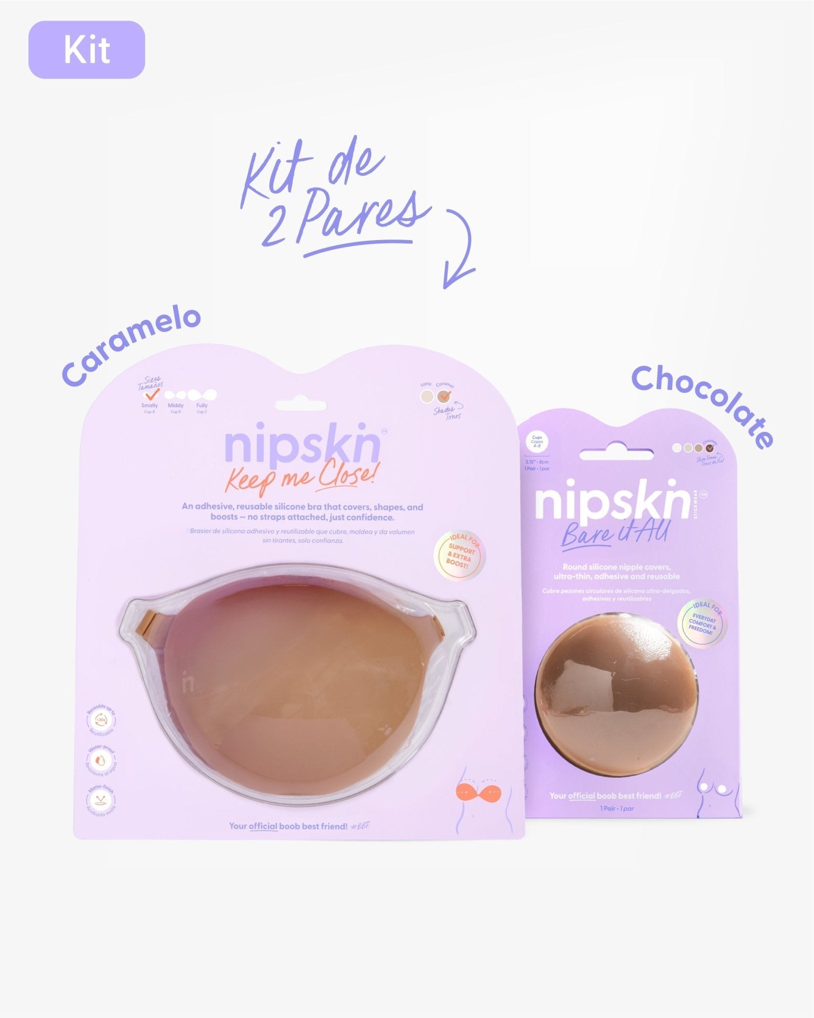 Kit Brasier Adhesivo + Cubre Pezón de Silicona (Talla M) - Nipskin® - Nipskin CR