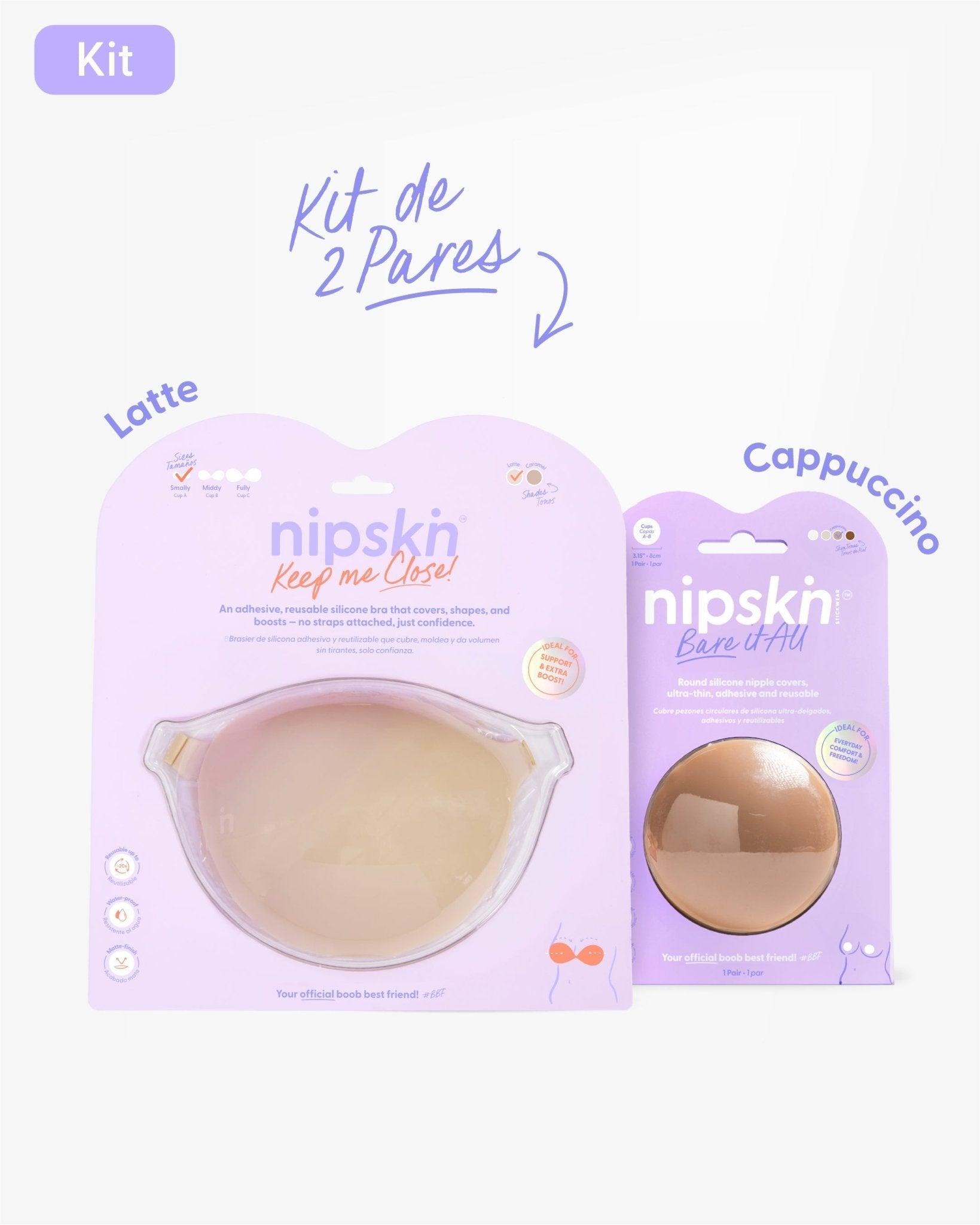 Kit Brasier Adhesivo + Cubre Pezón de Silicona (Talla M) - Nipskin® - Nipskin CR