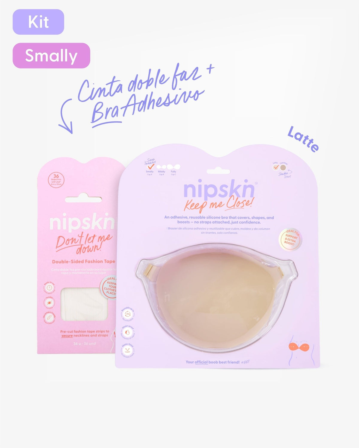Kit Brasier Adhesivo de Silicona, Keep Me Close + Cinta Doble Faz - Nipskin® - Nipskin CR