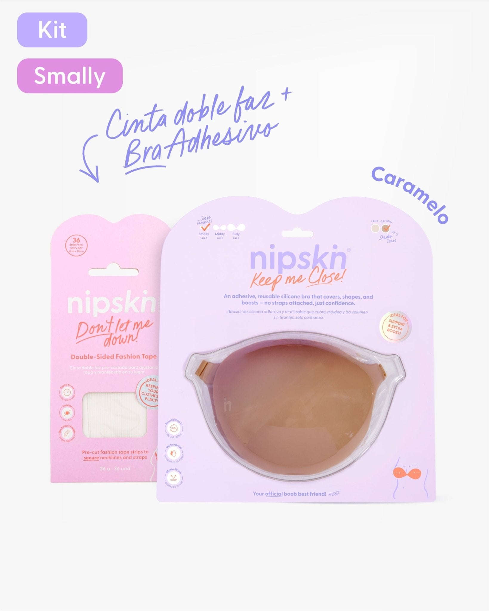 Kit Brasier Adhesivo de Silicona, Keep Me Close + Cinta Doble Faz - Nipskin® - Nipskin CR