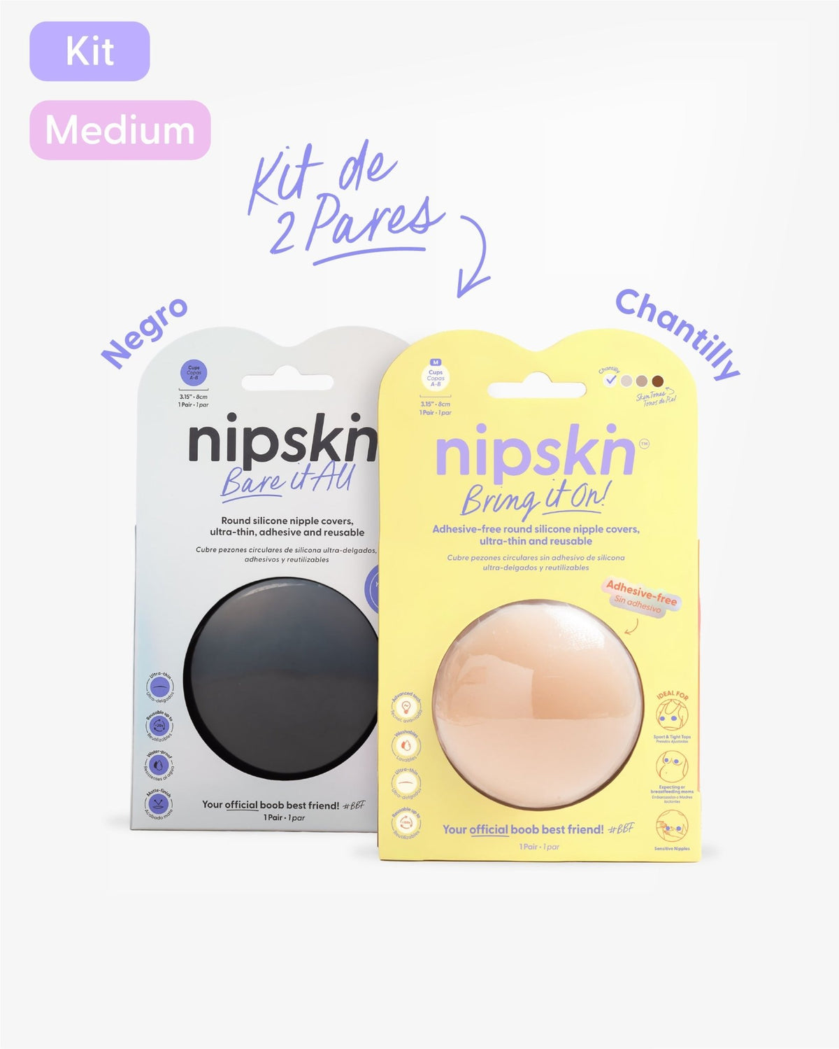 Kit Cubre pezones Sin Adhesivo + Cubre pezón Negro | Nipskin® - Nipskin CR