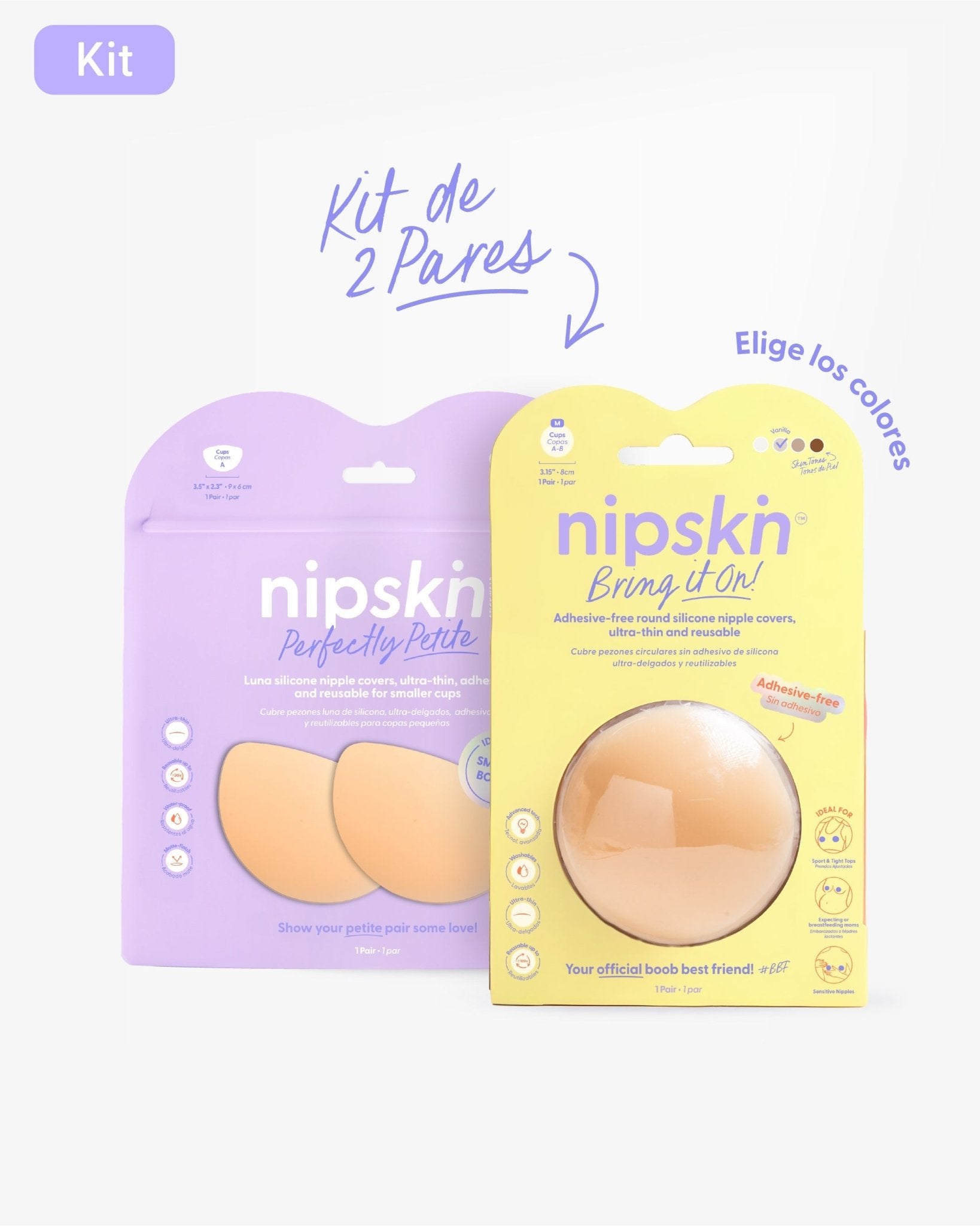 Kit Cubre pezones Sin Adhesivo + Cubre pezones Senos Pequeños | Nipskin® - Nipskin CR