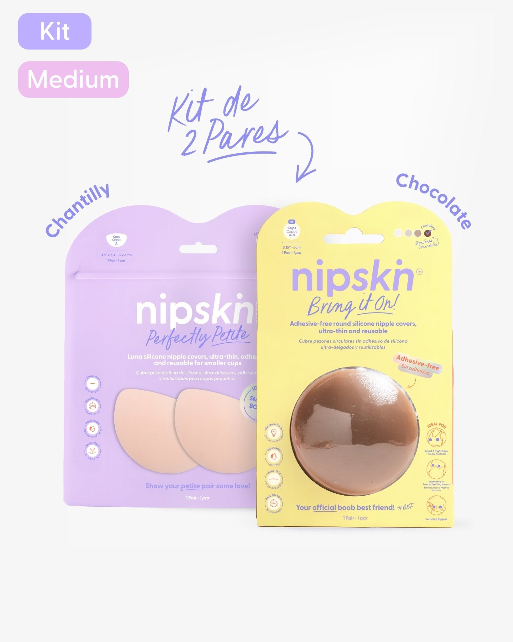 Kit Cubre pezones Sin Adhesivo + Cubre pezones Senos Pequeños | Nipskin® - Nipskin CR