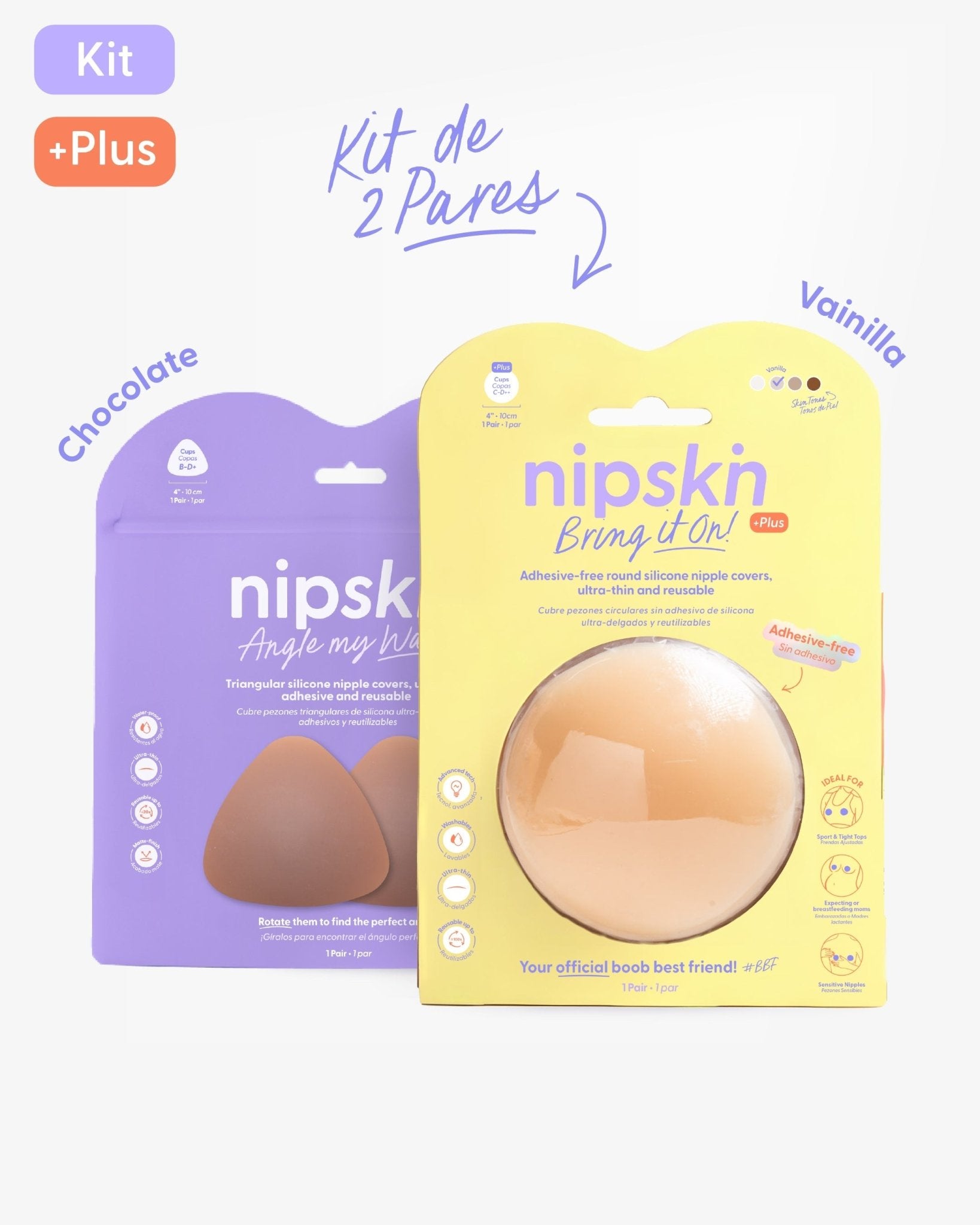 Kit Cubre pezones Sin Adhesivo + Triangular | Nipskin® - Nipskin CR