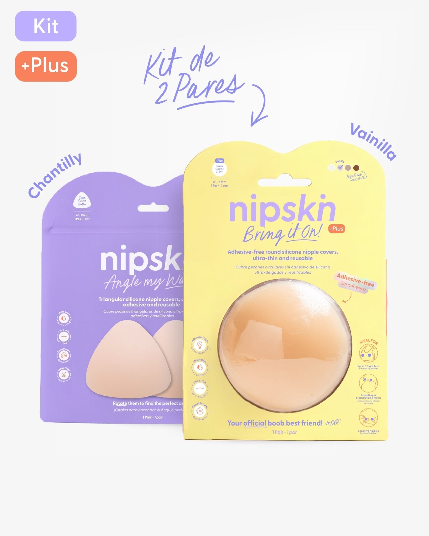 Kit Cubre pezones Sin Adhesivo + Triangular | Nipskin® - Nipskin CR