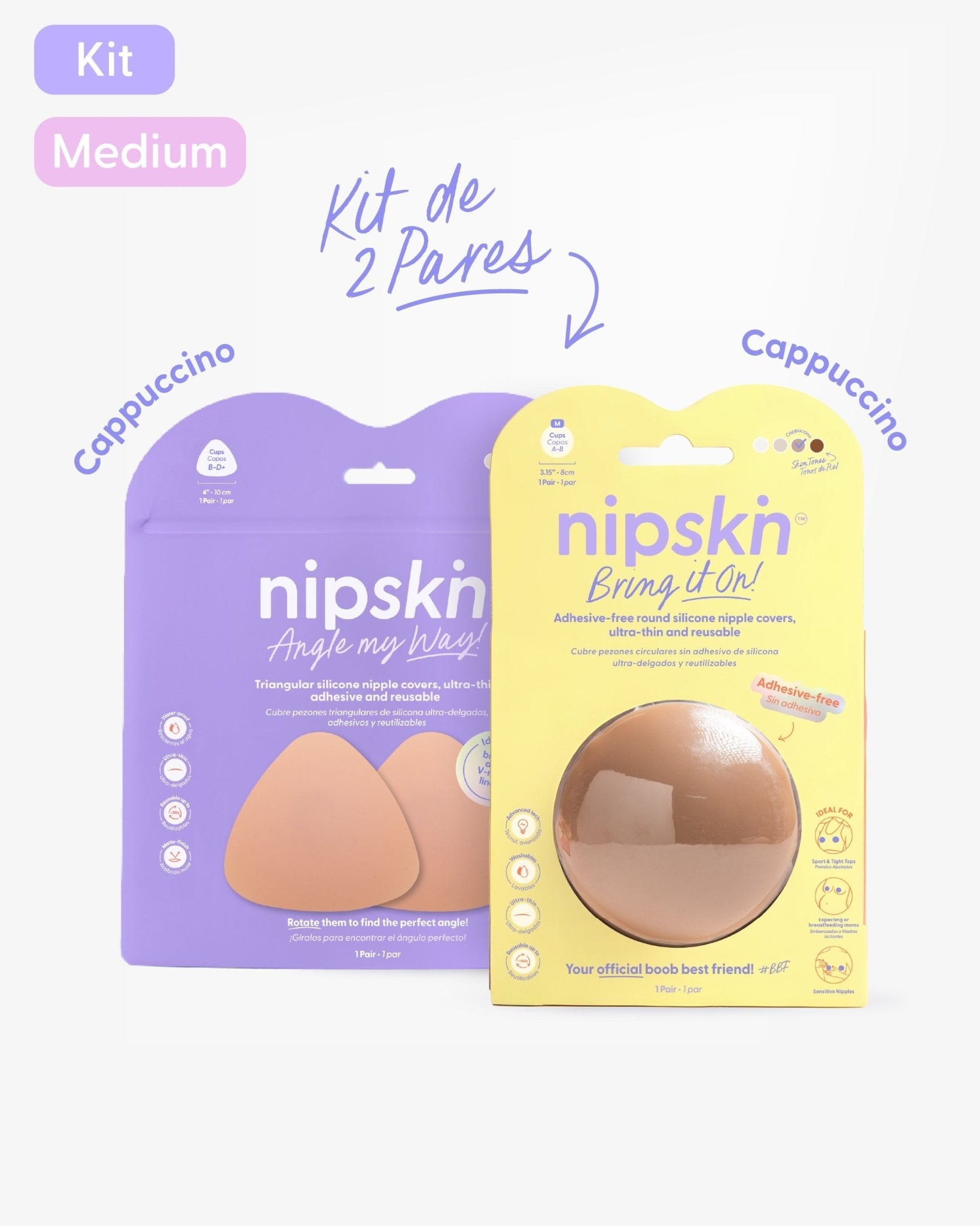 Kit Cubre pezones Sin Adhesivo + Triangular | Nipskin® - Nipskin CR