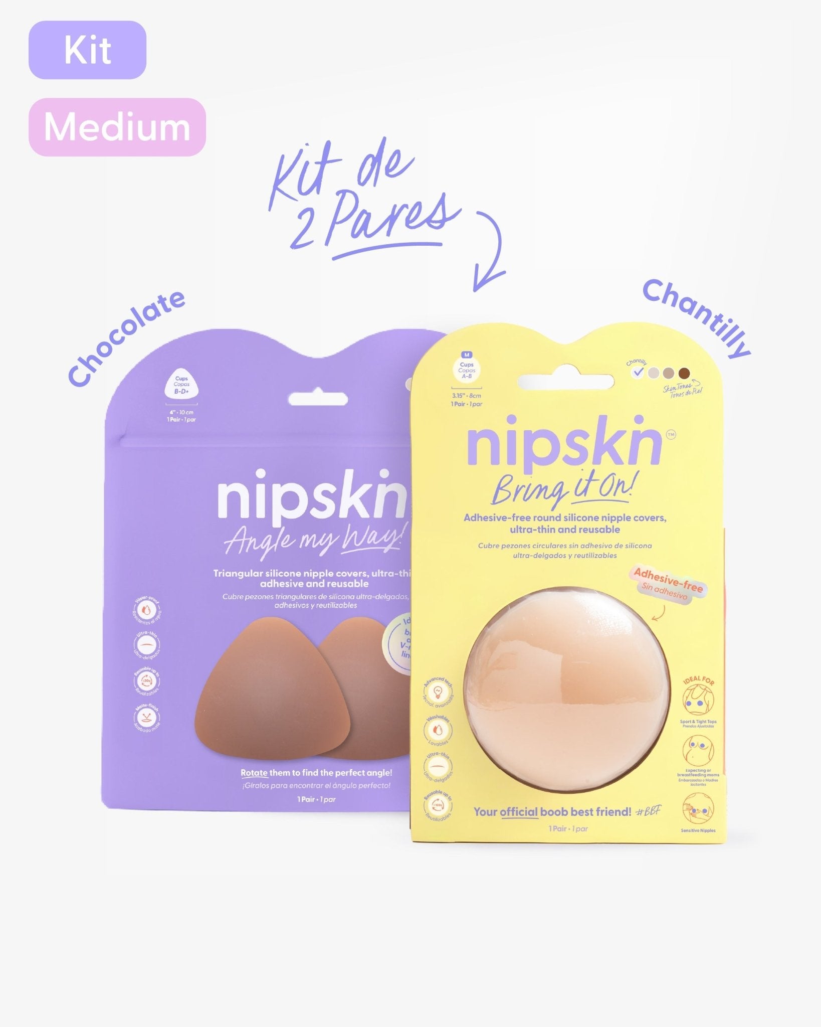 Kit Cubre pezones Sin Adhesivo + Triangular | Nipskin® - Nipskin CR
