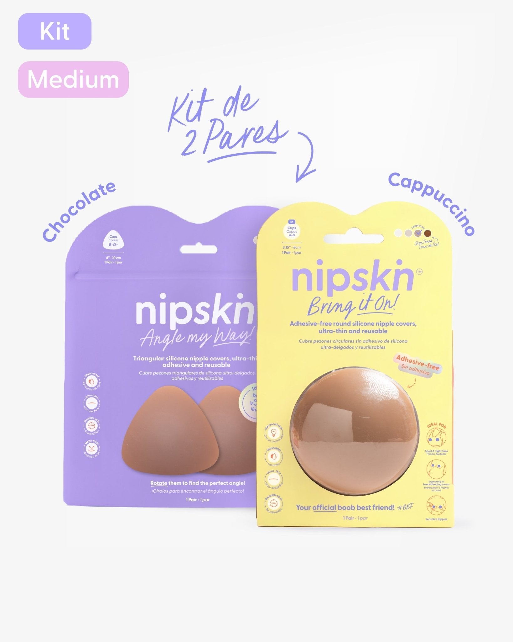 Kit Cubre pezones Sin Adhesivo + Triangular | Nipskin® - Nipskin CR