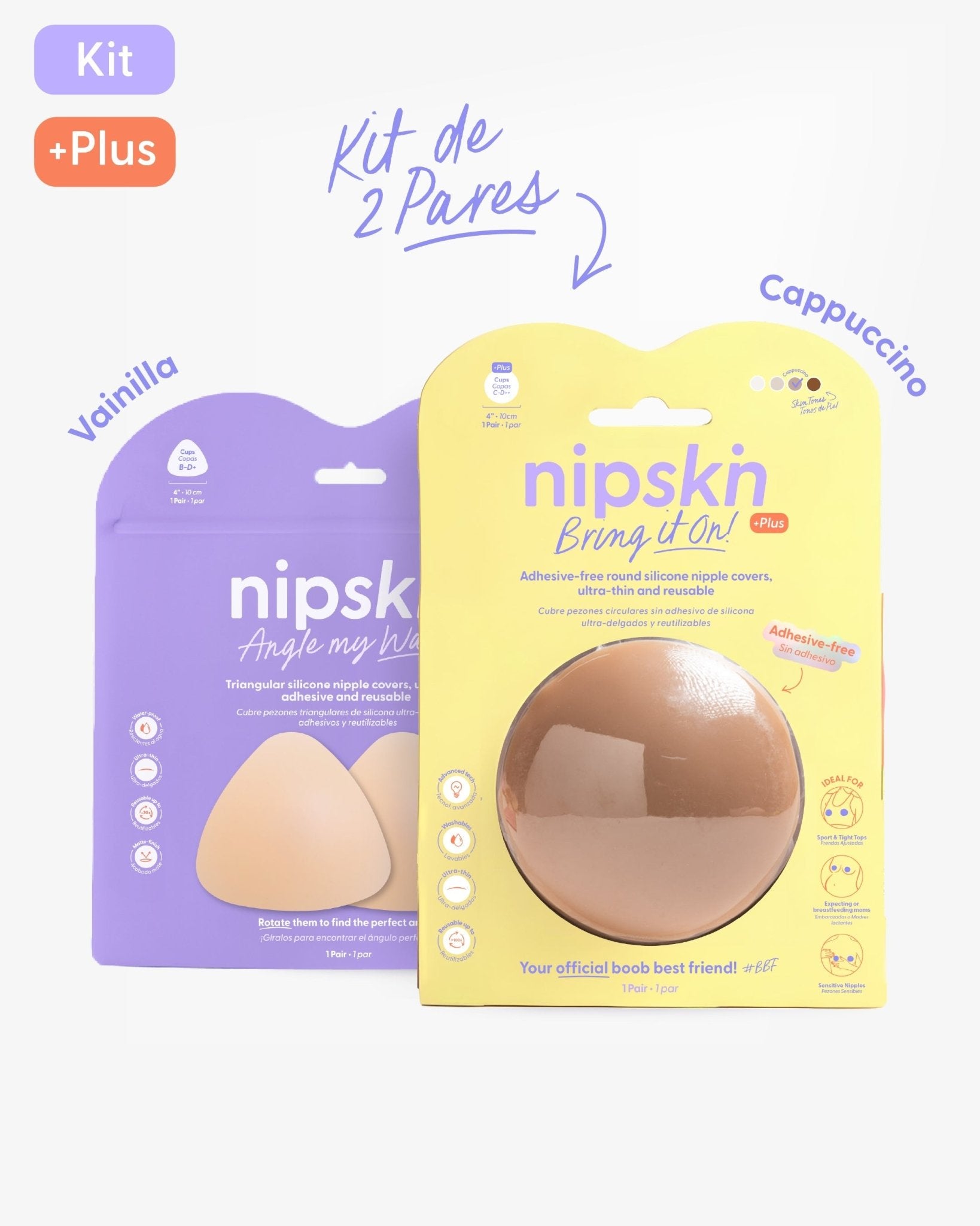 Kit Cubre pezones Sin Adhesivo + Triangular | Nipskin® - Nipskin CR