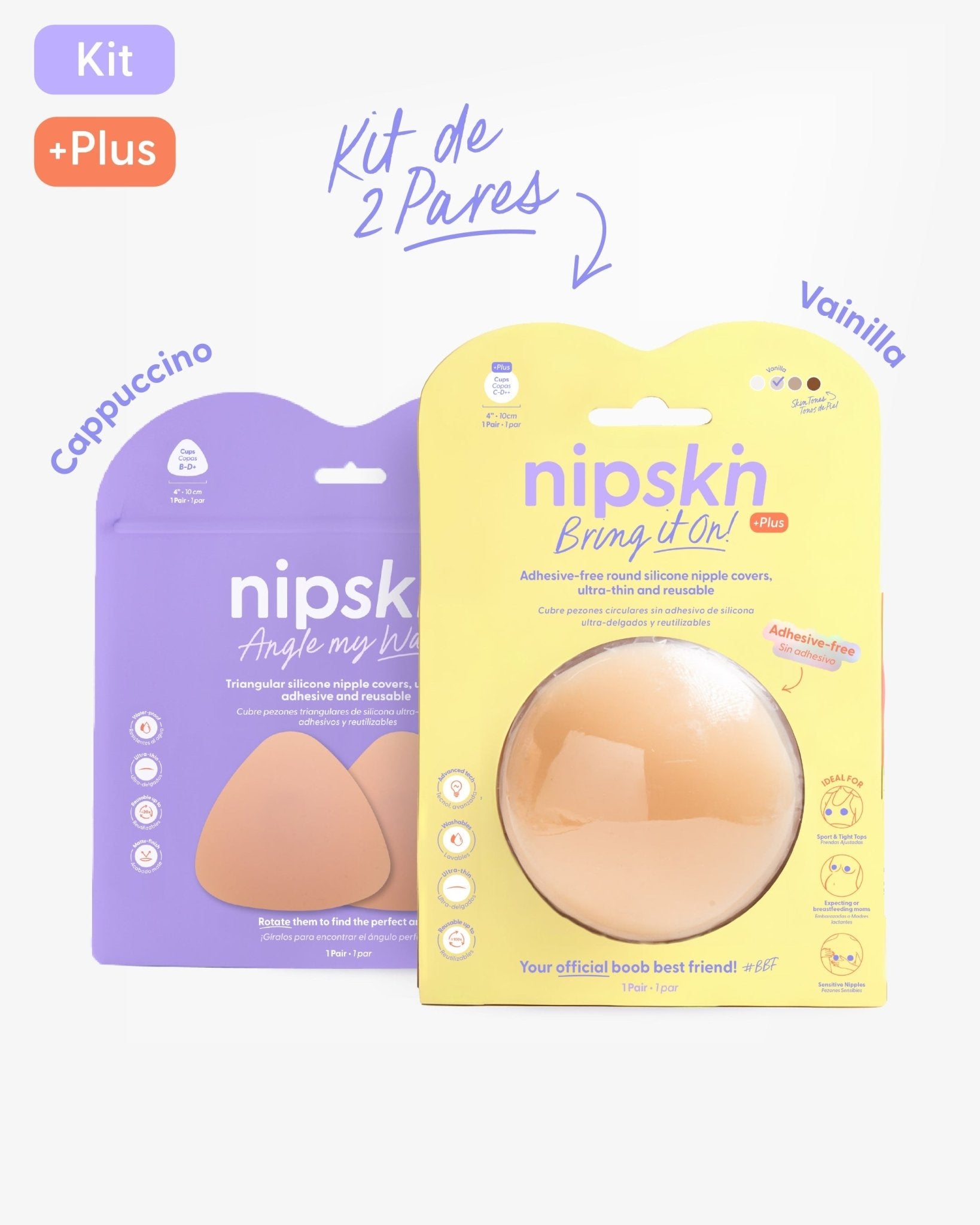 Kit Cubre pezones Sin Adhesivo + Triangular | Nipskin® - Nipskin CR