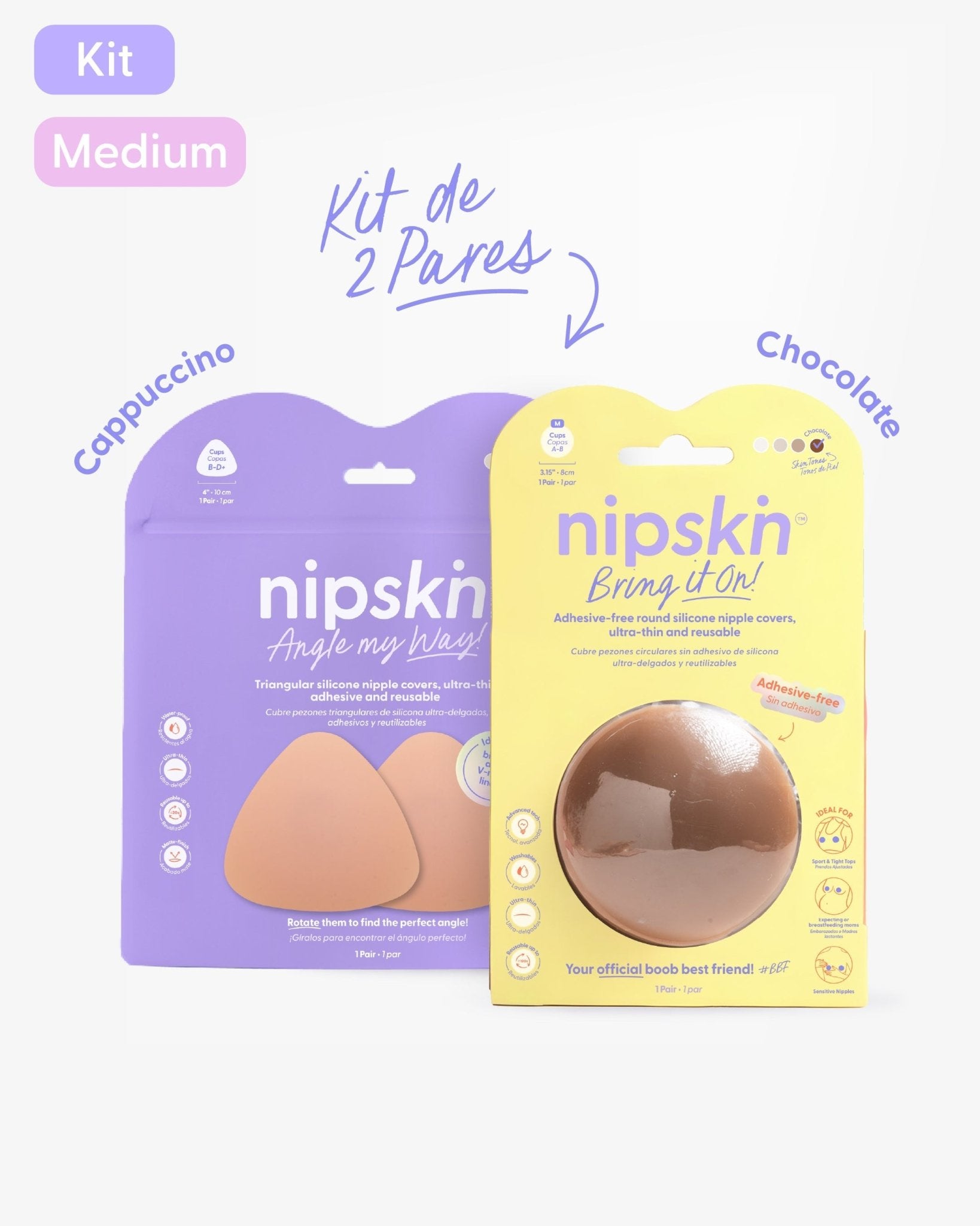 Kit Cubre pezones Sin Adhesivo + Triangular | Nipskin® - Nipskin CR
