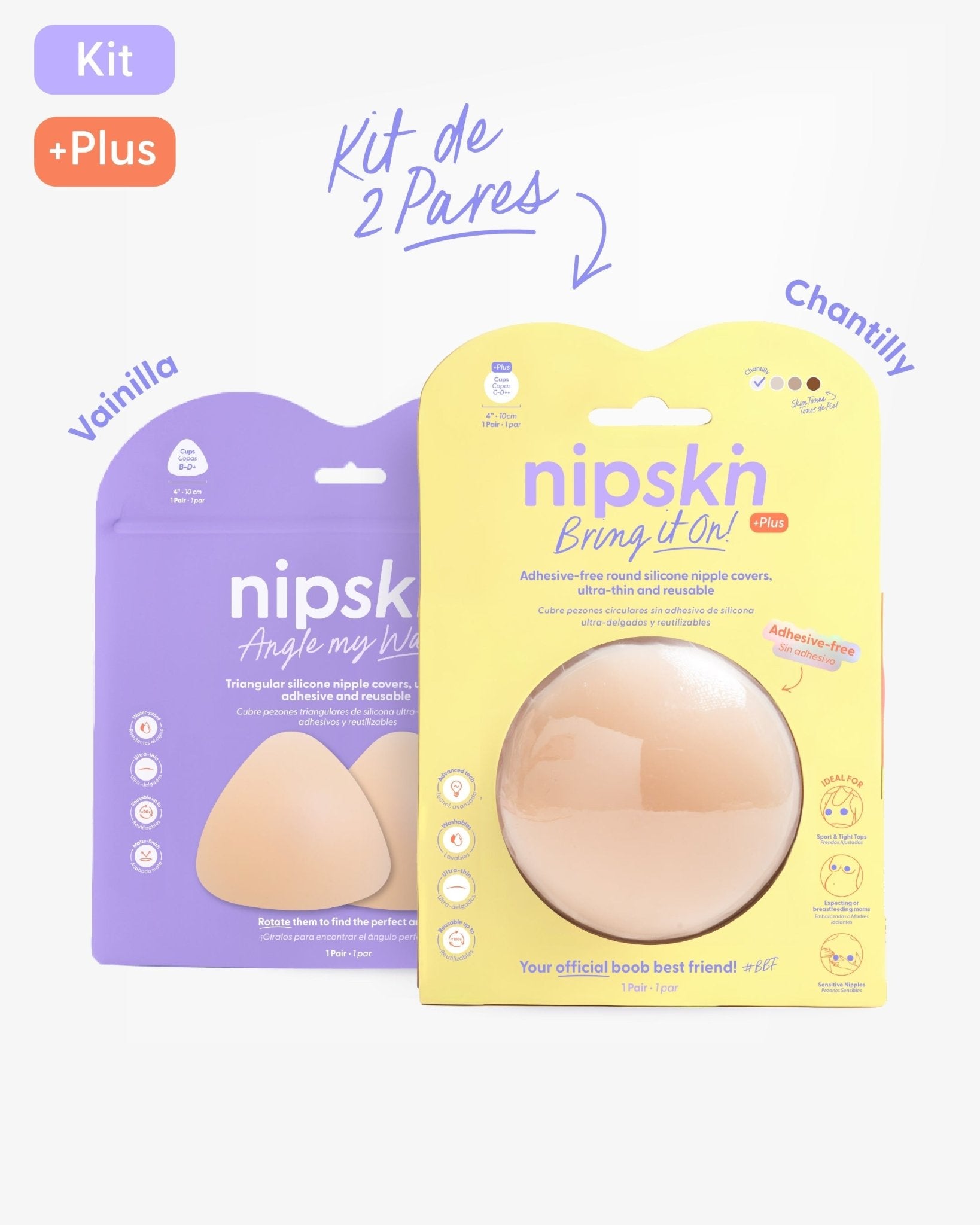 Kit Cubre pezones Sin Adhesivo + Triangular | Nipskin® - Nipskin CR