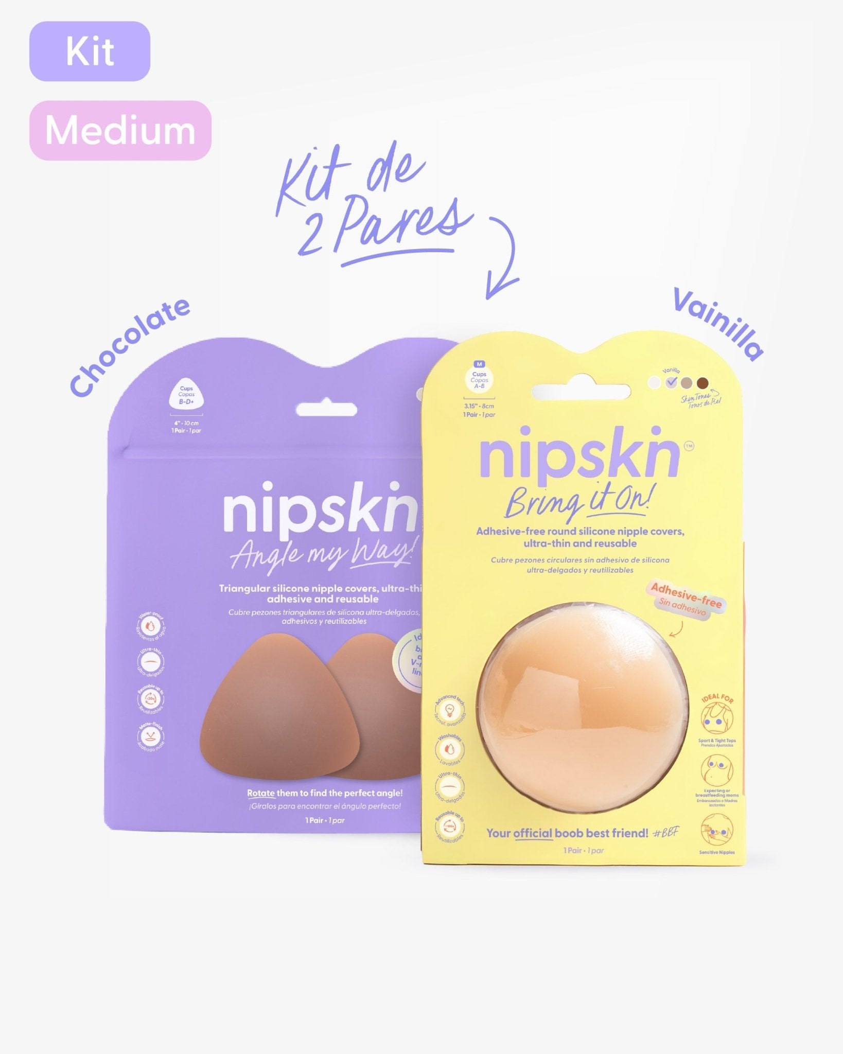 Kit Cubre pezones Sin Adhesivo + Triangular | Nipskin® - Nipskin CR