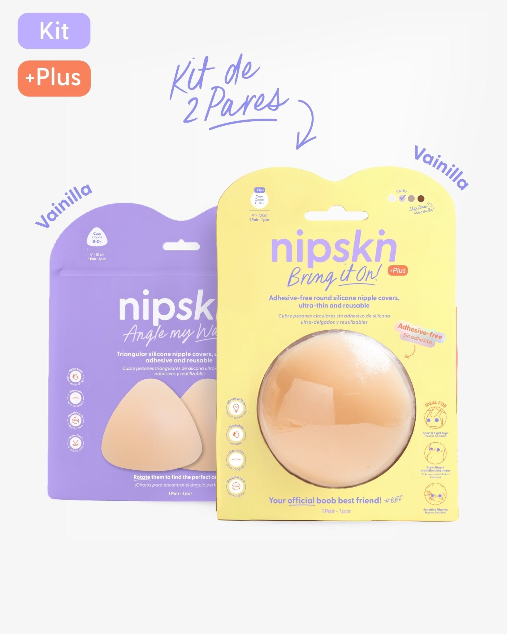 Kit Cubre pezones Sin Adhesivo + Triangular | Nipskin® - Nipskin CR