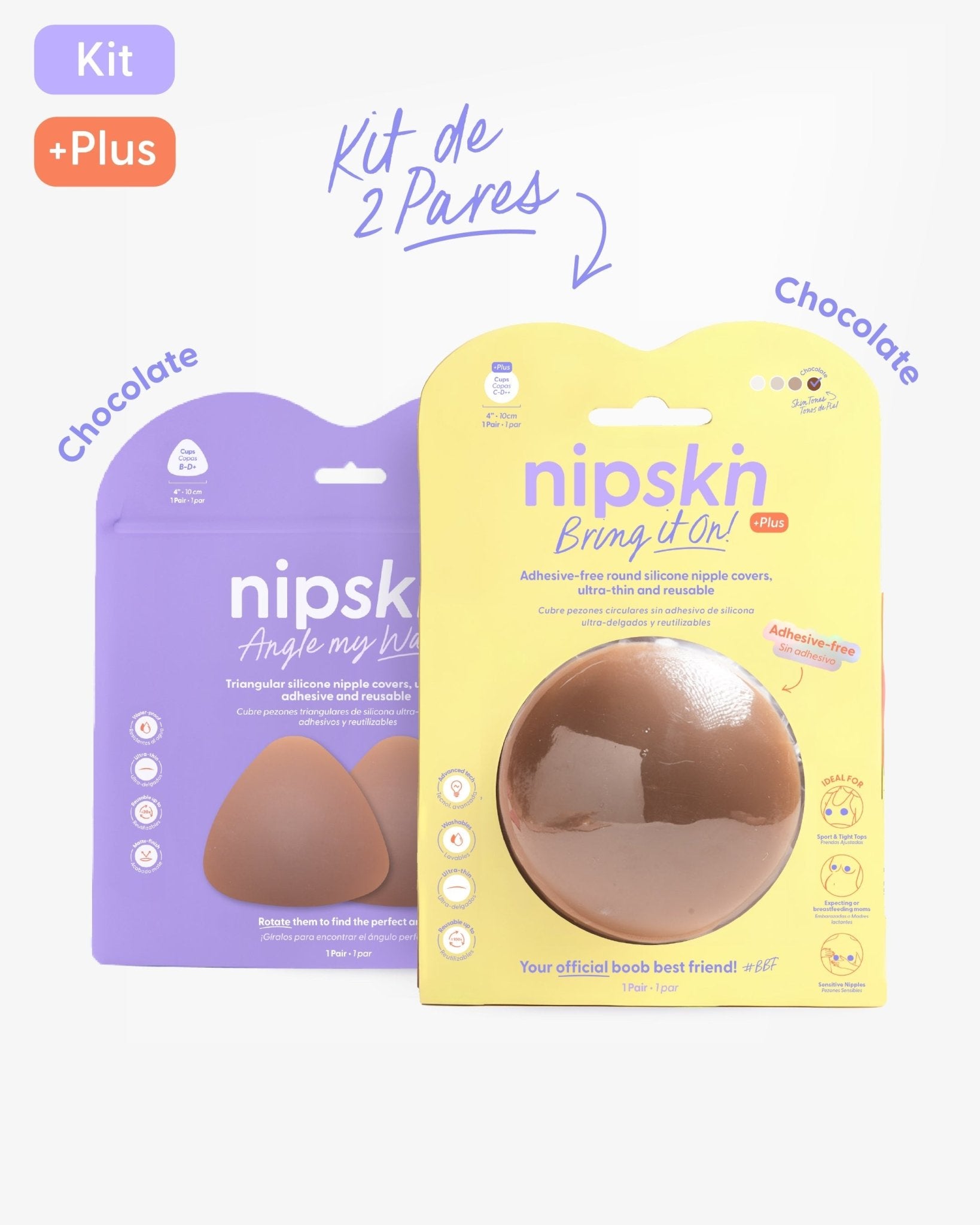 Kit Cubre pezones Sin Adhesivo + Triangular | Nipskin® - Nipskin CR