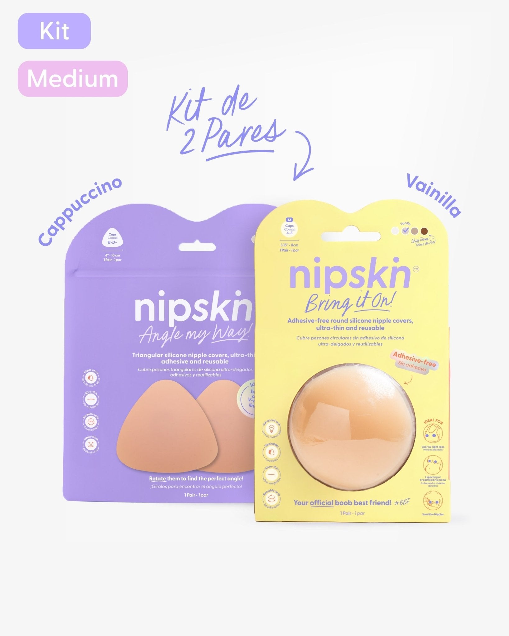 Kit Cubre pezones Sin Adhesivo + Triangular | Nipskin® - Nipskin CR