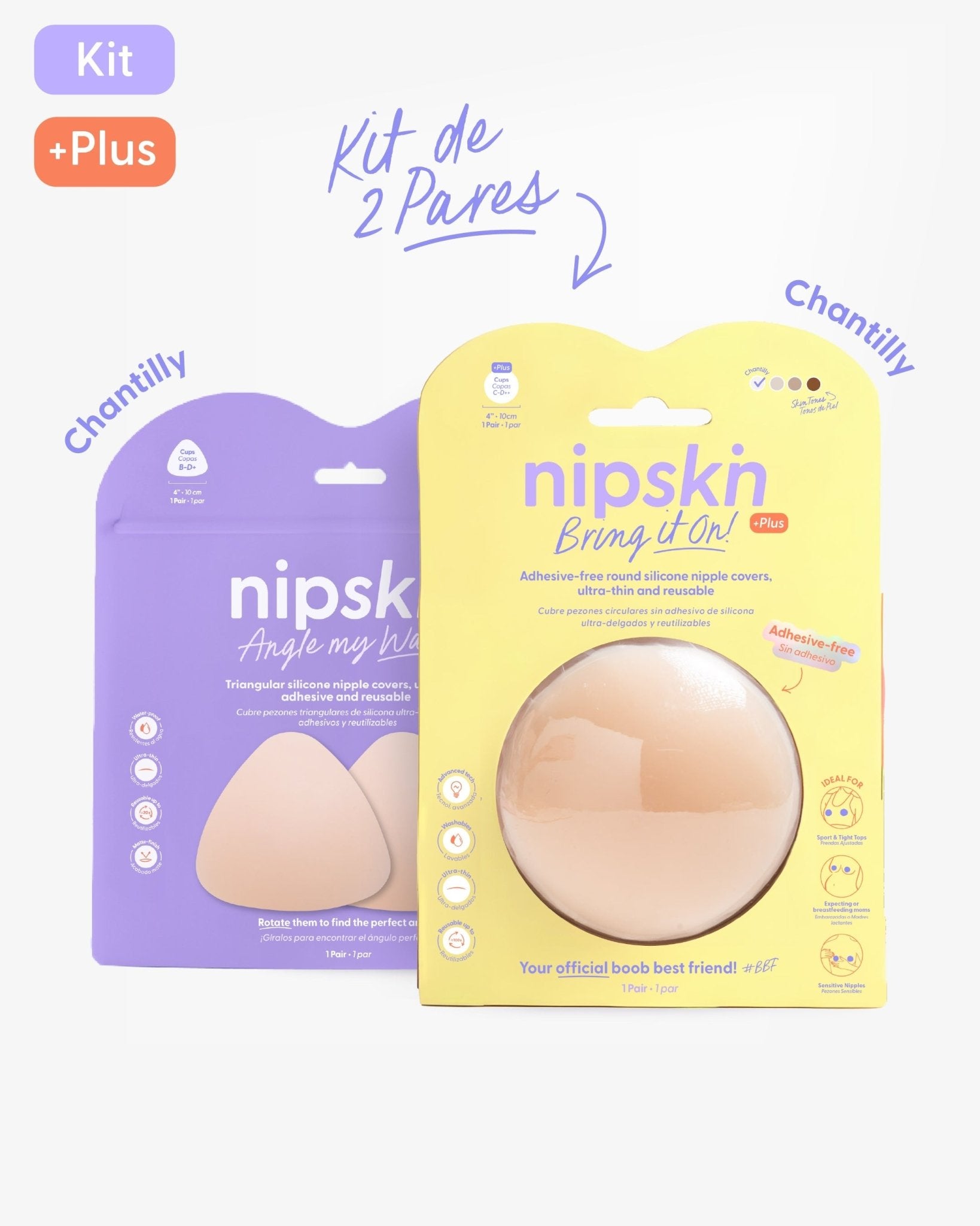 Kit Cubre pezones Sin Adhesivo + Triangular | Nipskin® - Nipskin CR