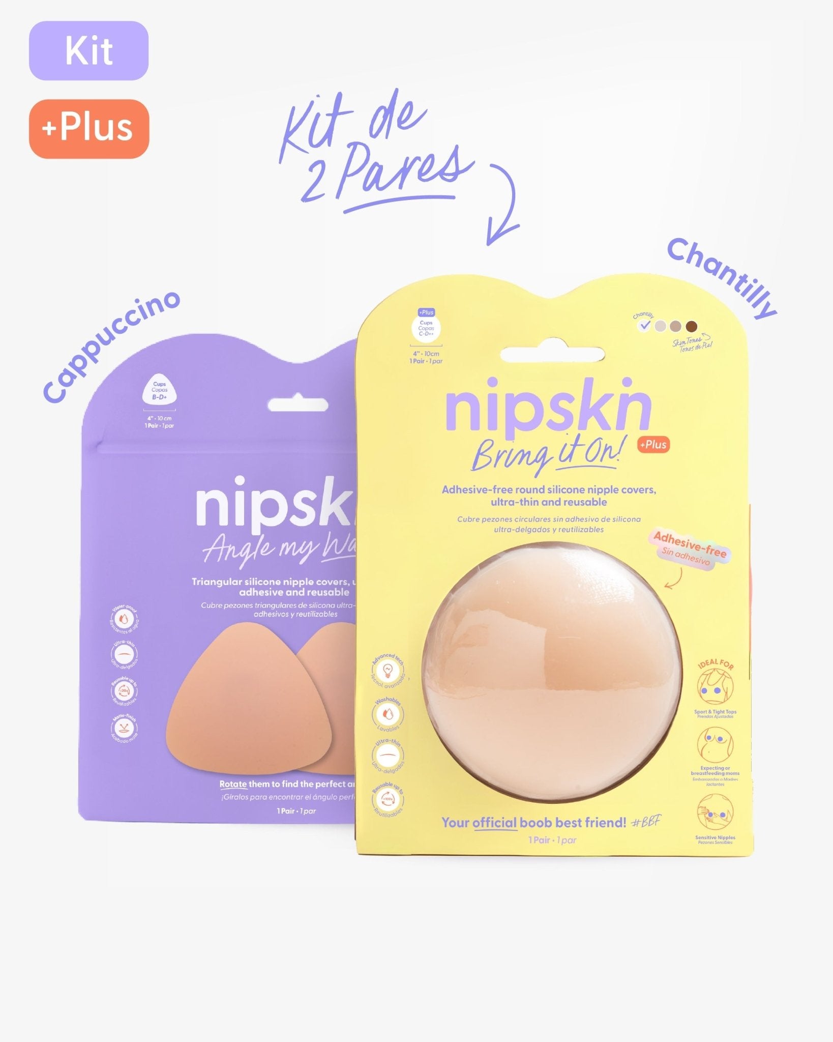 Kit Cubre pezones Sin Adhesivo + Triangular | Nipskin® - Nipskin CR