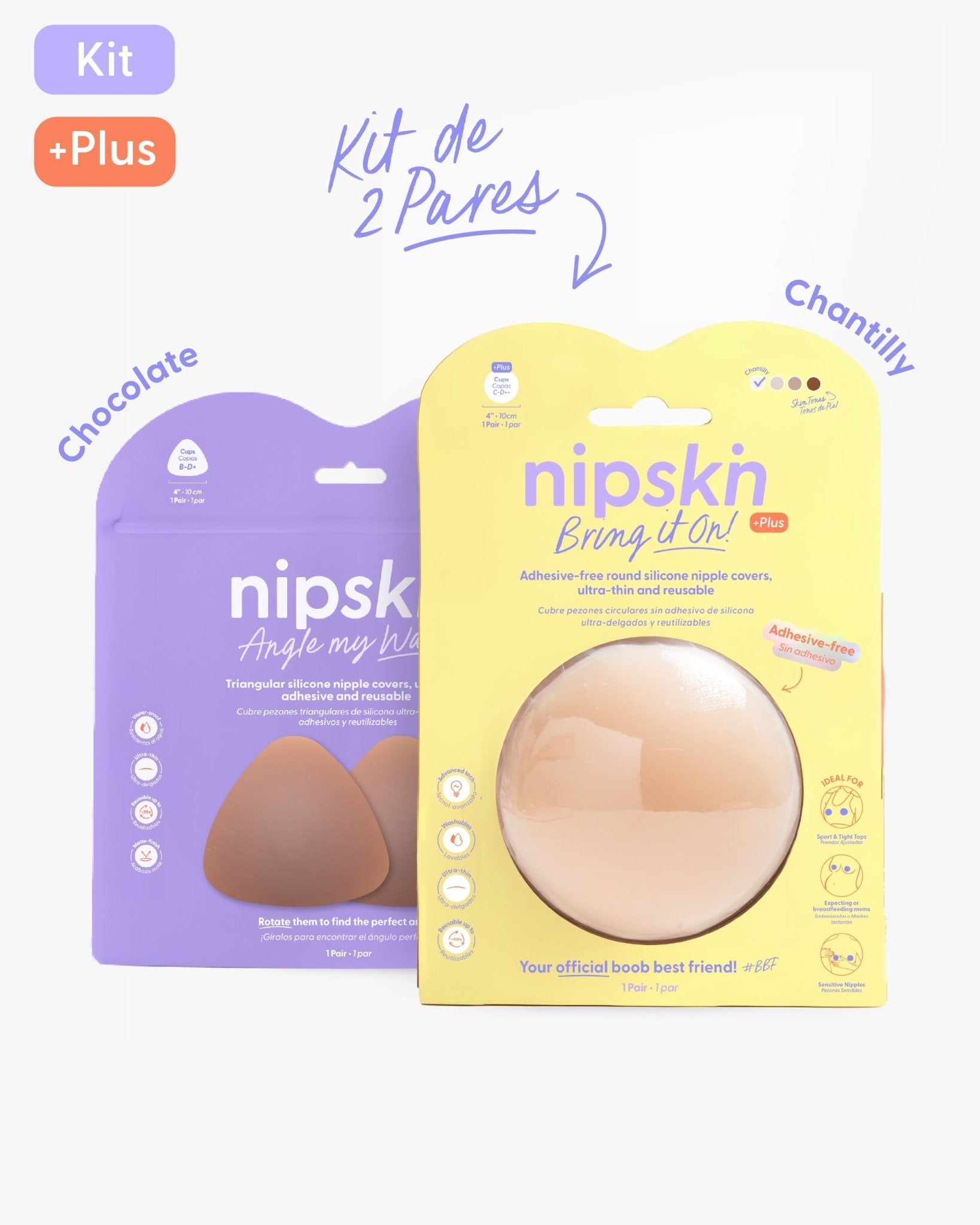 Kit Cubre pezones Sin Adhesivo + Triangular | Nipskin® - Nipskin CR