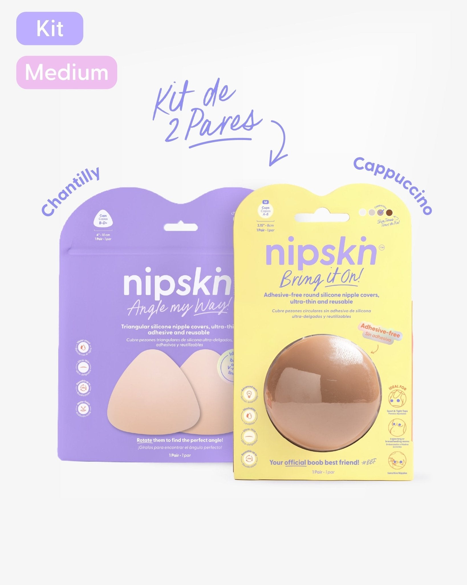 Kit Cubre pezones Sin Adhesivo + Triangular | Nipskin® - Nipskin CR