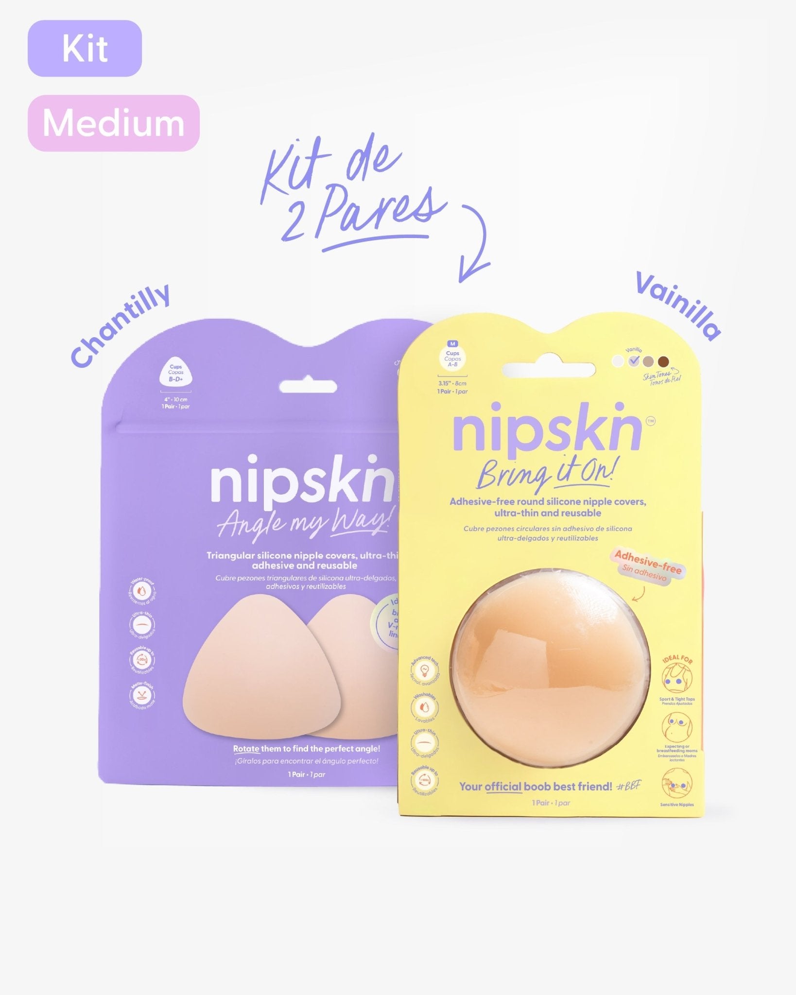 Kit Cubre pezones Sin Adhesivo + Triangular | Nipskin® - Nipskin CR