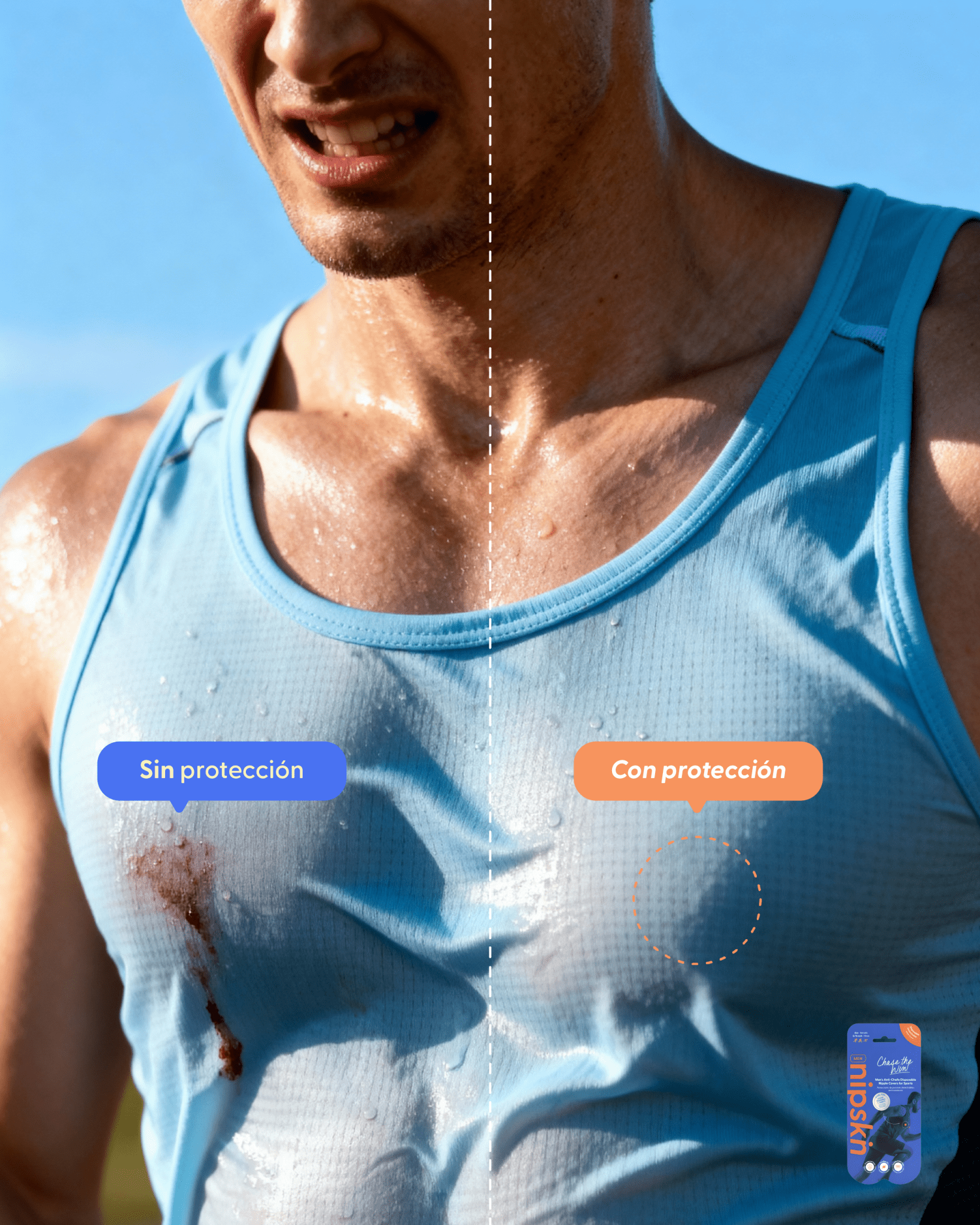 Kit Cubrepezones Pareja: Anti - Roce (Él) + Sin Adhesivo (Ella) - Nipskin® - Nipskin CR